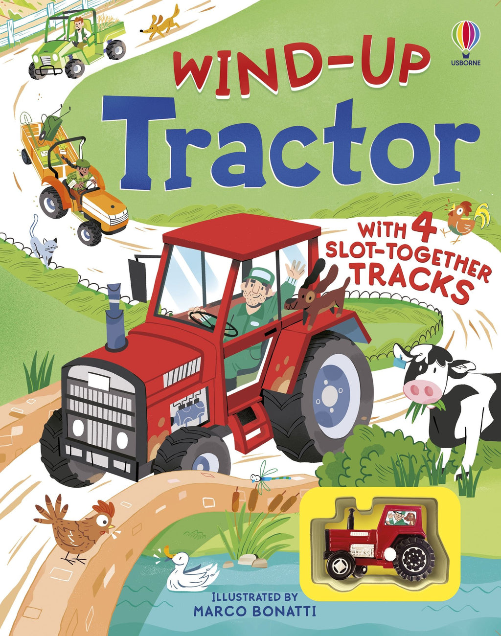 Wind-up Tractor – Carte interactivă cu tractor pentru copii 3+ ani, Usborne