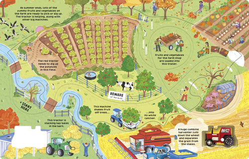 Wind-up Tractor – Carte interactivă cu tractor pentru copii 3+ ani, Usborne