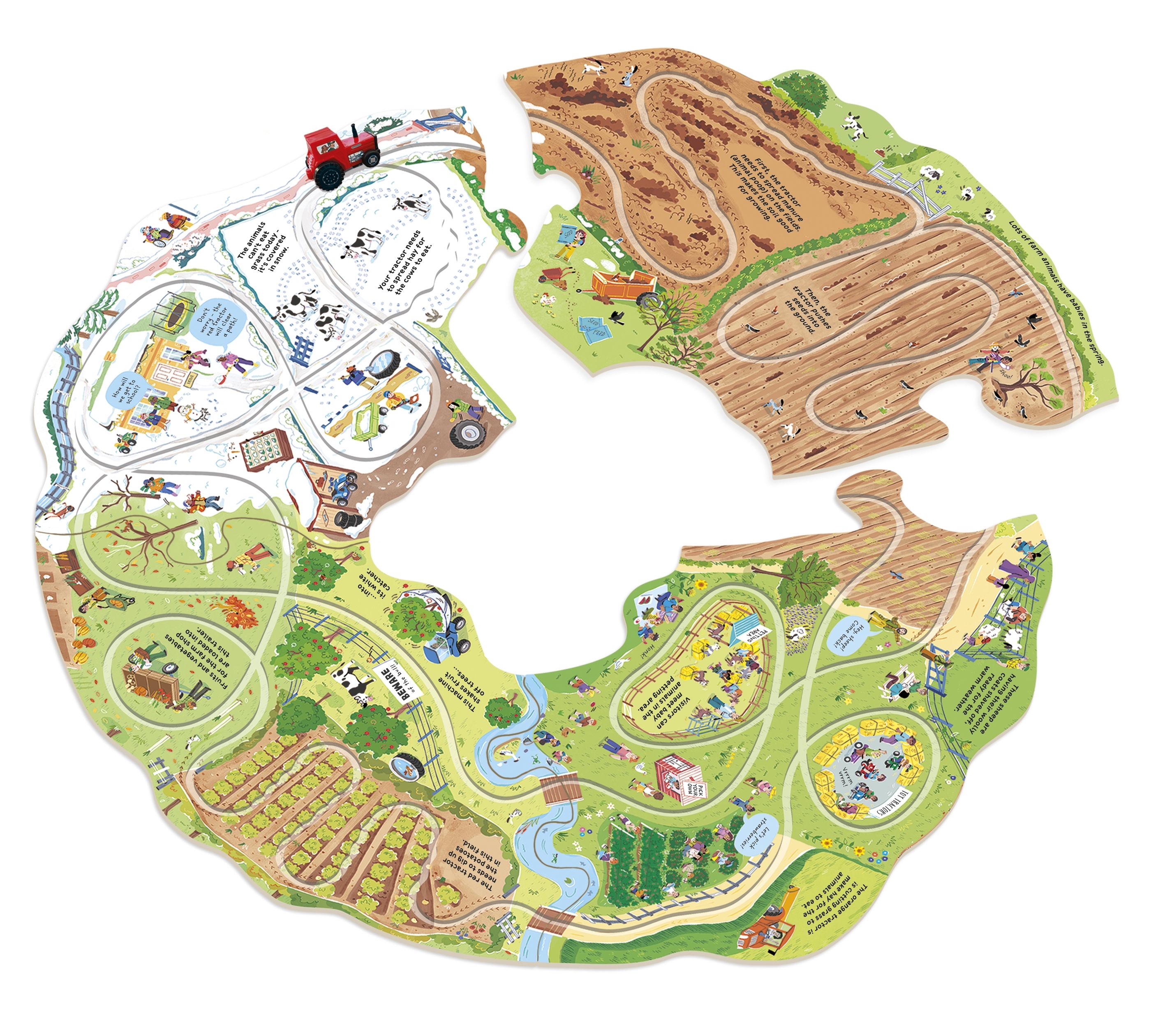 Wind-up Tractor – Carte interactivă cu tractor pentru copii 3+ ani, Usborne