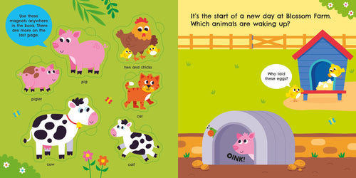 Detaliu din cartea „Farm Animals Magnet Book”, Usborne – imaginea 2