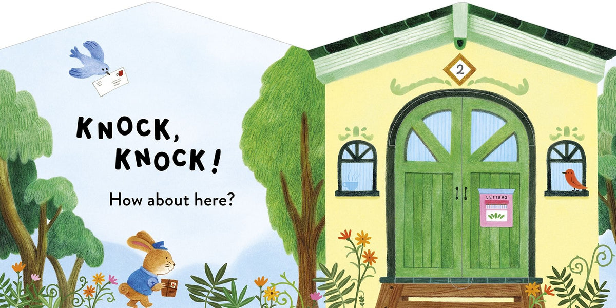 Knock on the Door! – Carte cu clapete și oglindă pentru bebeluși 0+ luni, Usborne
