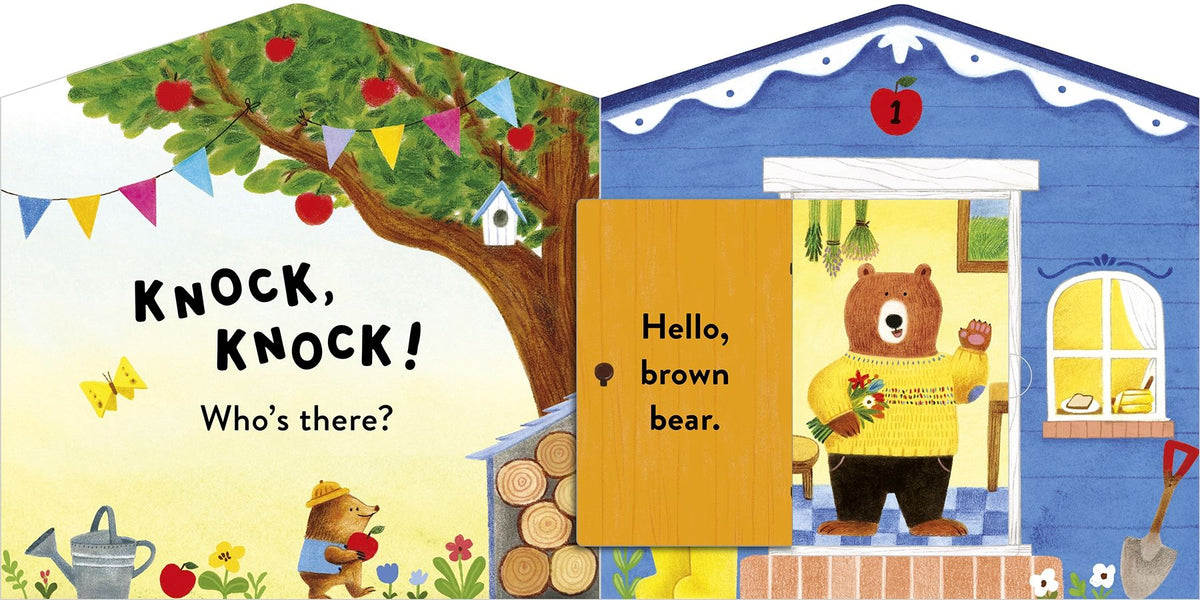 Knock on the Door! – Carte cu clapete și oglindă pentru bebeluși 0+ luni, Usborne