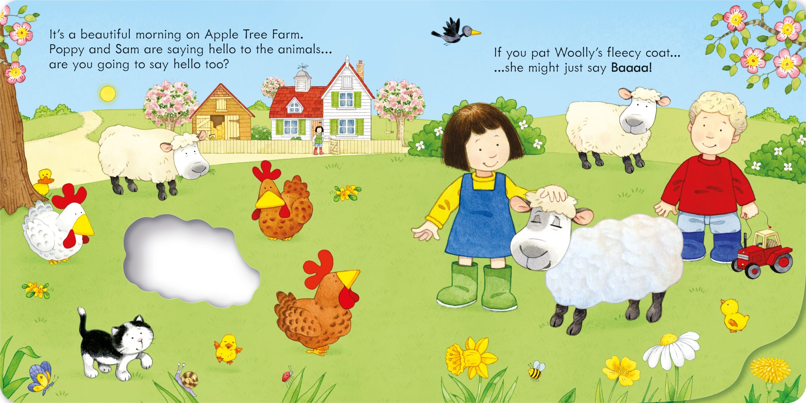 Poppy and Sam’s Noisy Animals – Carte cu sunete și texturi pentru copii 12+ luni, Usborne