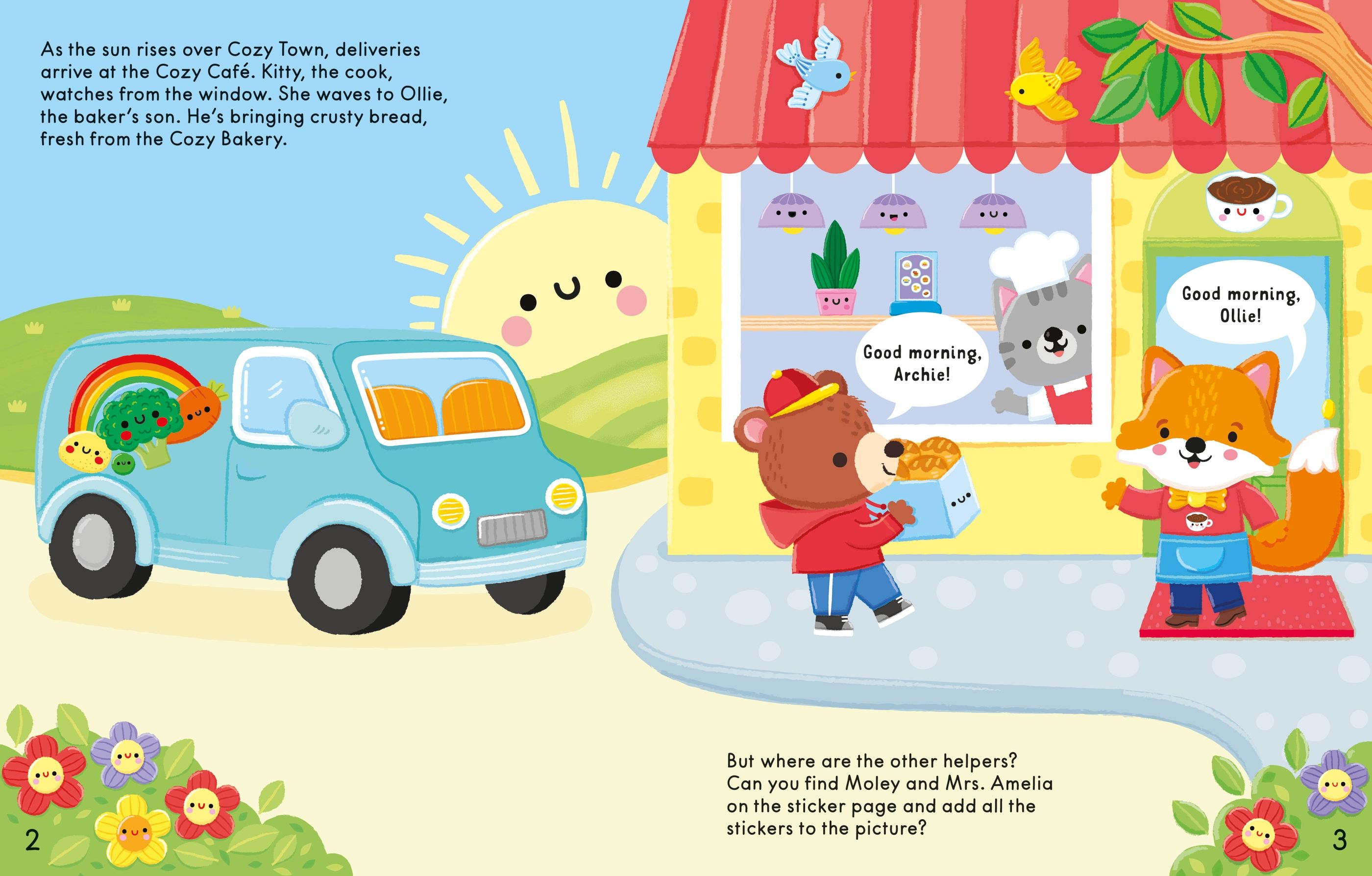 The Cosy Cafe Sticker Book – Carte cu stickere pentru copii 3+ ani, Usborne