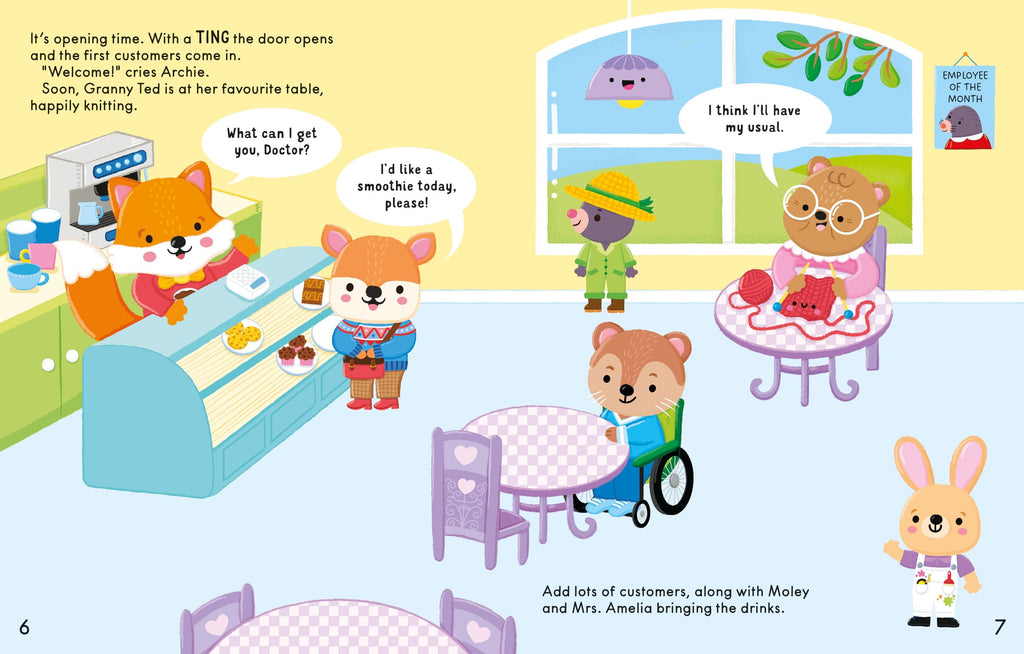 The Cosy Cafe Sticker Book – Carte cu stickere pentru copii 3+ ani, Usborne