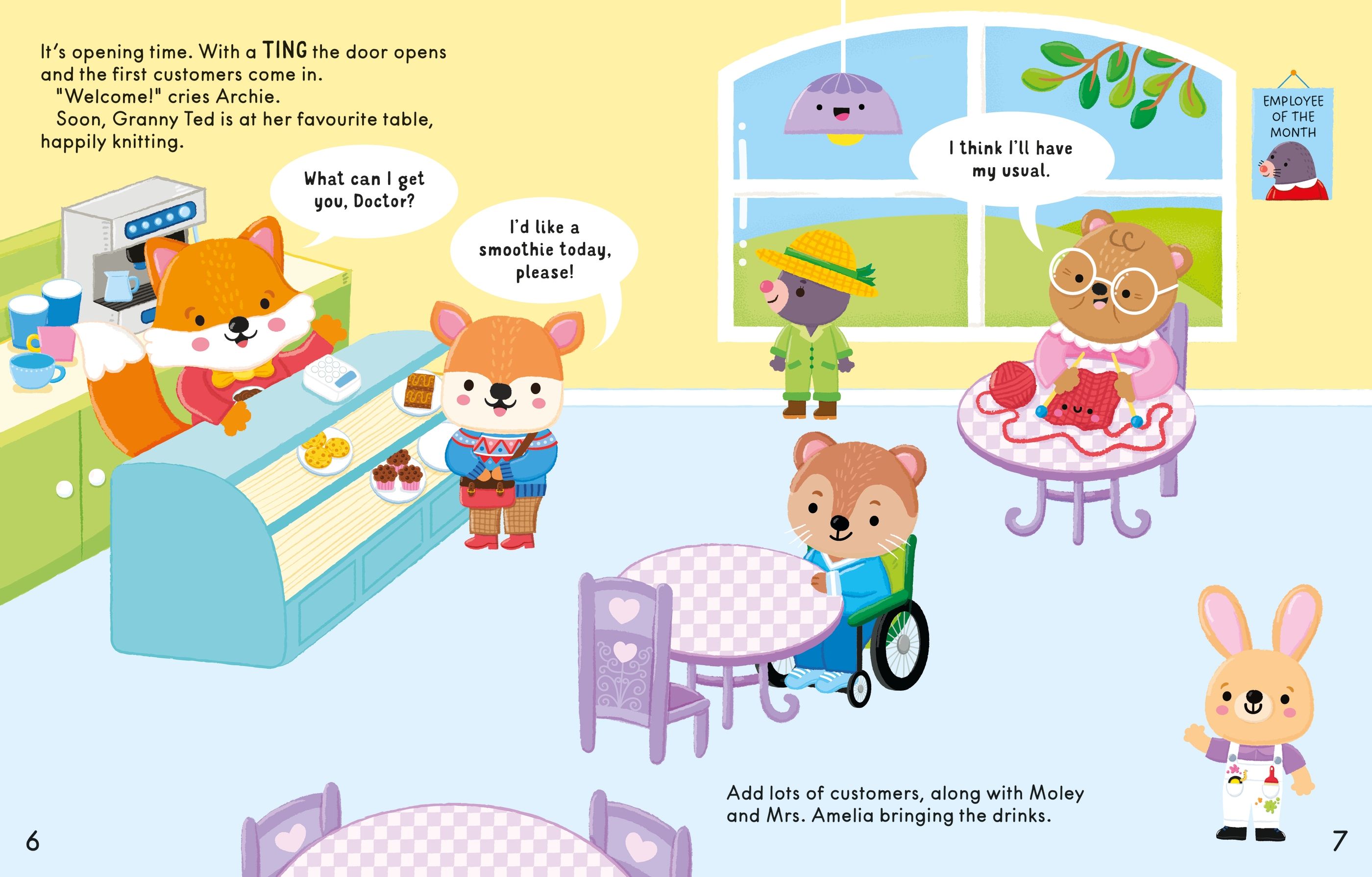 The Cosy Cafe Sticker Book – Carte cu stickere pentru copii 3+ ani, Usborne