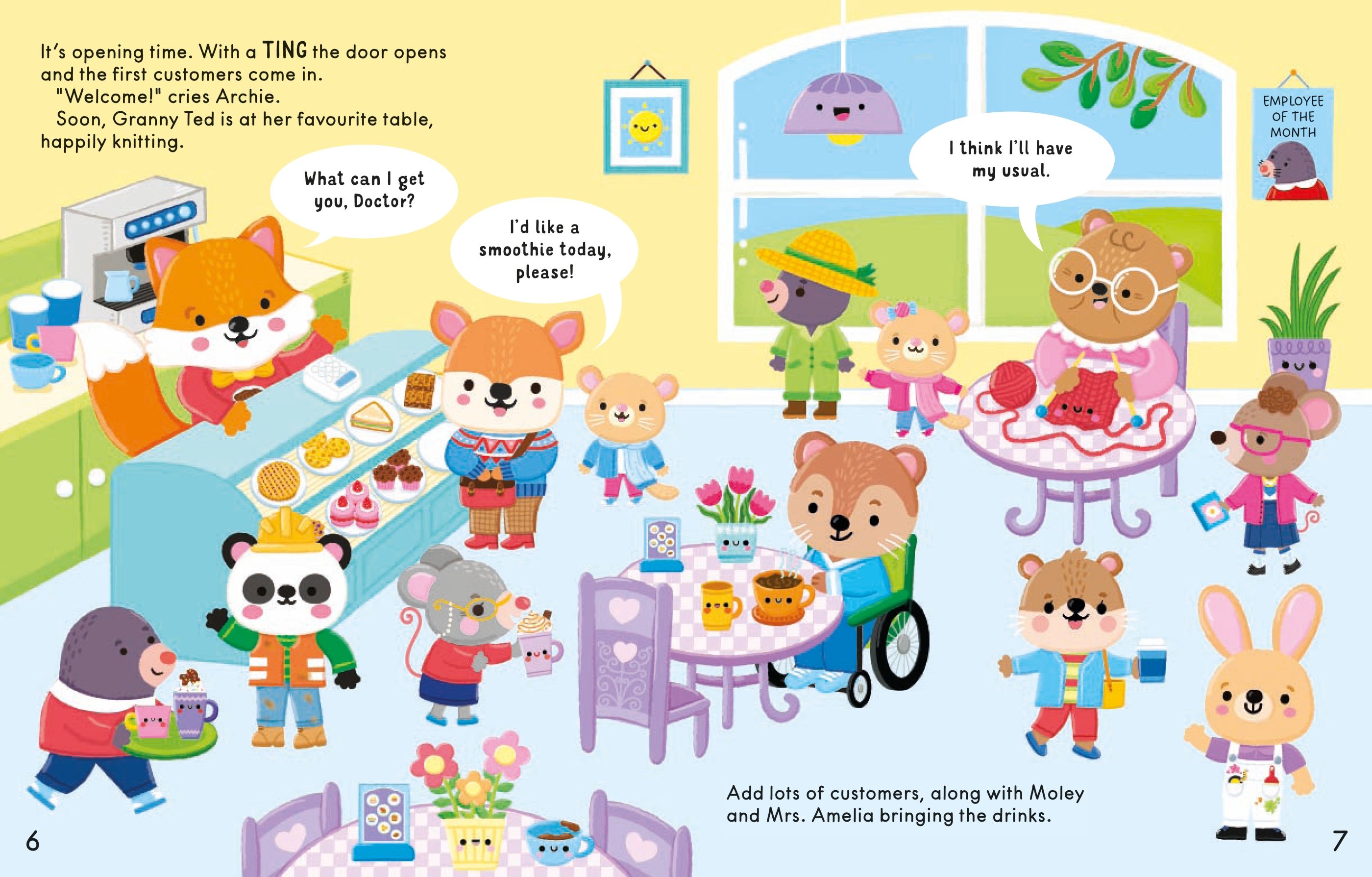The Cosy Cafe Sticker Book – Carte cu stickere pentru copii 3+ ani, Usborne