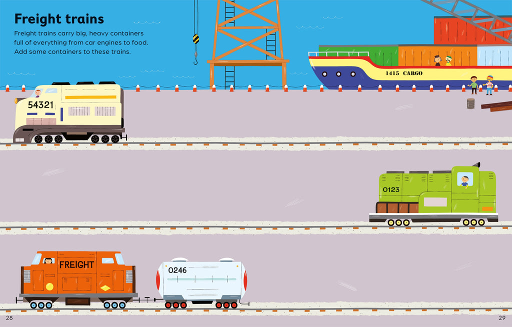 Detaliu din cartea „First Sticker Book Cars, Trains and Planes”, Usborne – imaginea 5