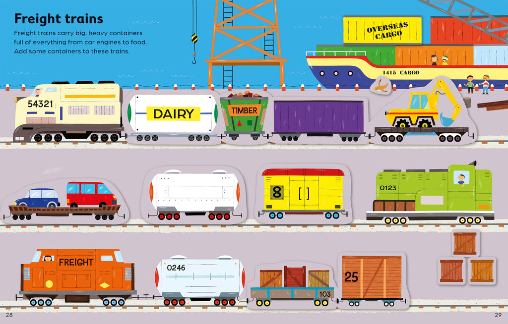 Detaliu din cartea „First Sticker Book Cars, Trains and Planes”, Usborne – imaginea 6