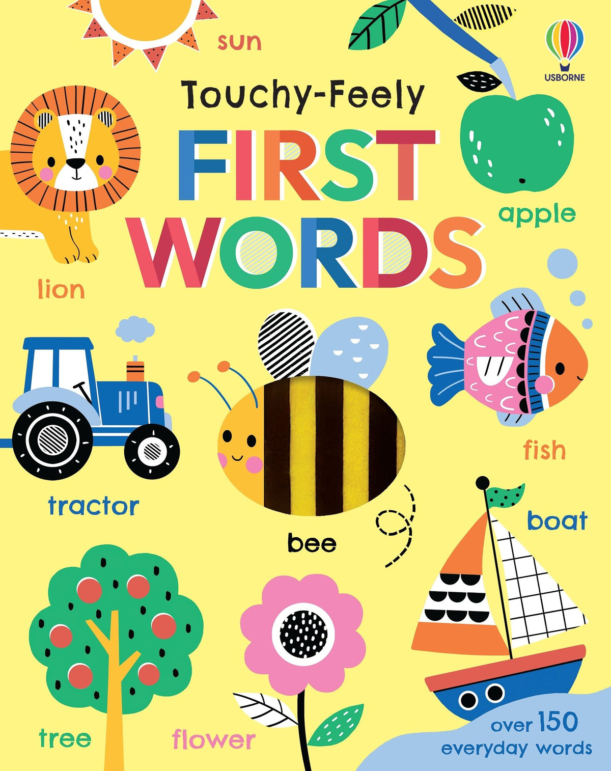 Touchy-Feely First Words – Carte senzorială cu primele cuvinte 12+ luni, Usborne