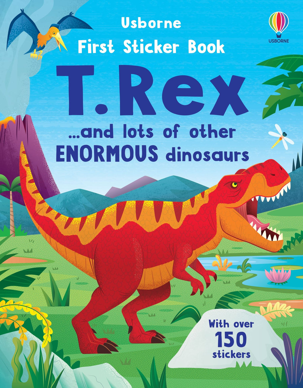 Usborne – First Sticker Book T. Rex – Carte cu stickere pentru copii 3+ ani – carte pentru copii Usborne, copertă
