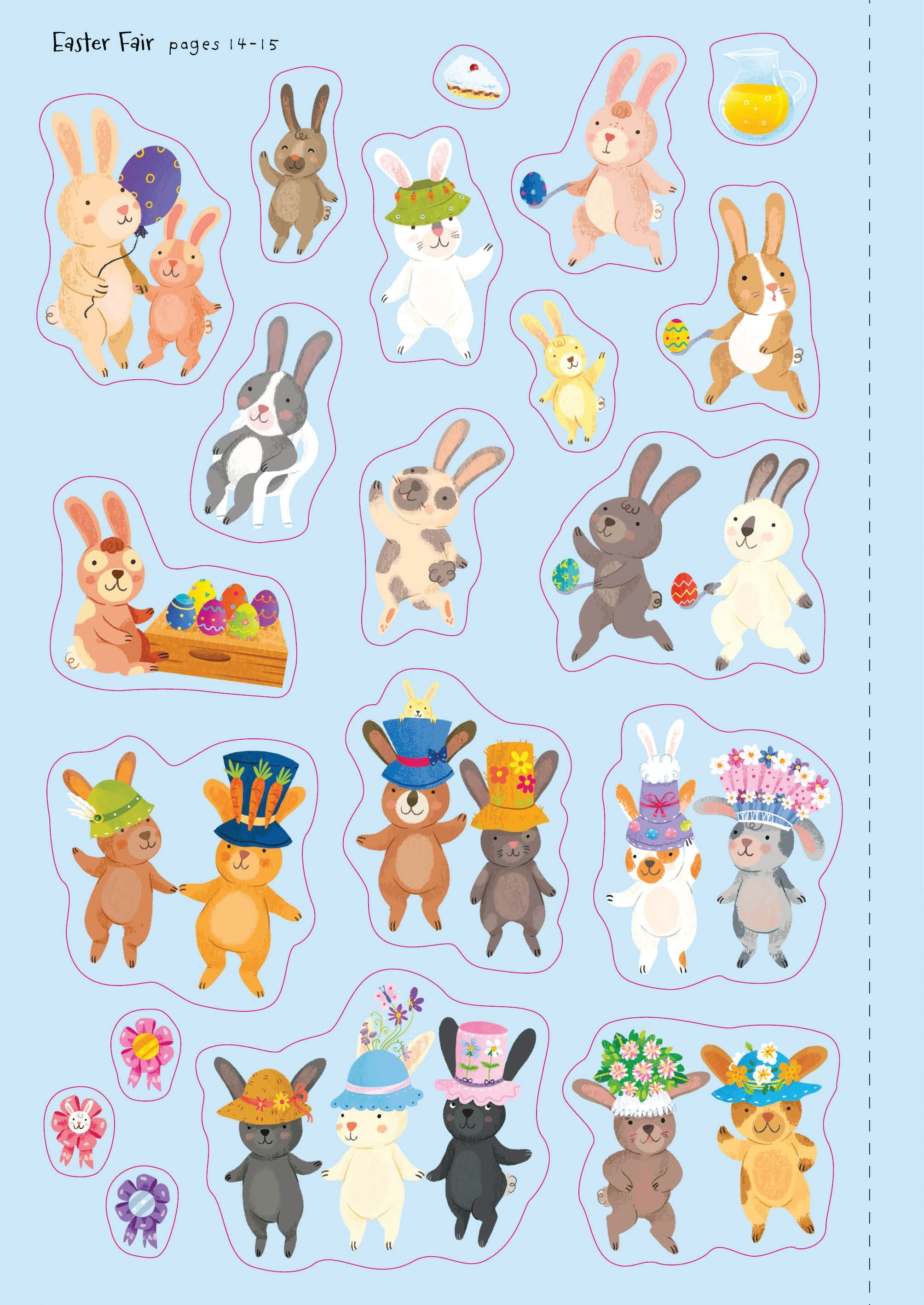 Usborne – Little First Stickers Bunnies – Carte cu stickere pentru copii 3+ ani – carte pentru copii Usborne, preview pagini