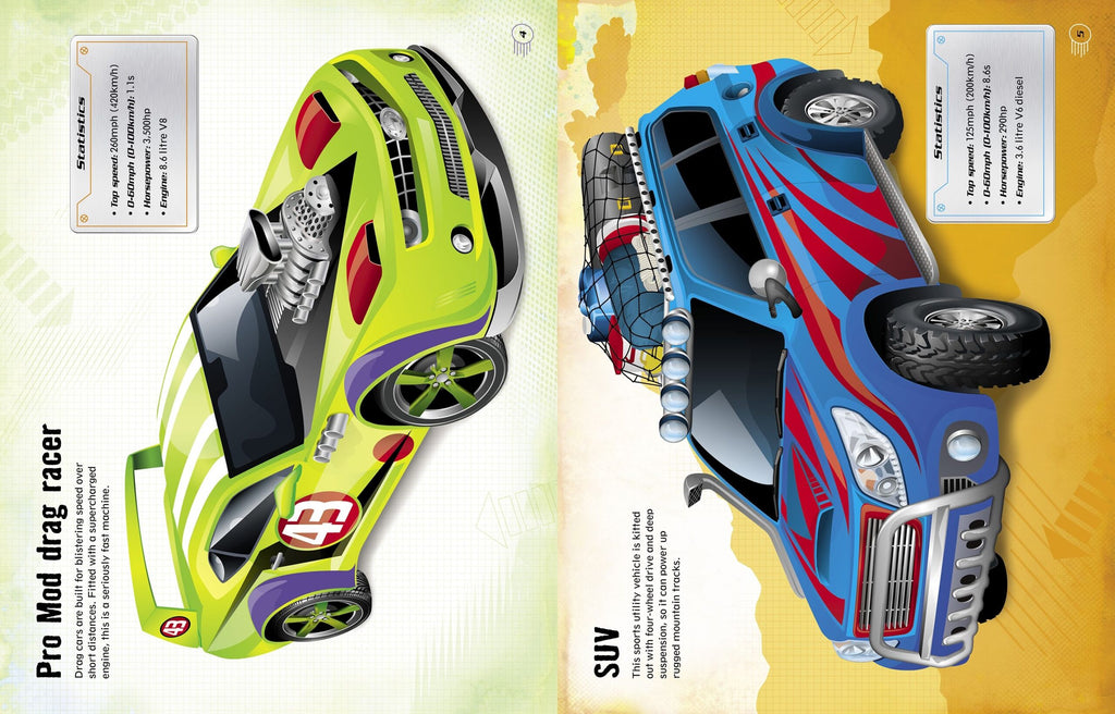 Usborne – Build your own Cars Sticker book – Carte cu stickere pentru copii 4+ ani – carte pentru copii Usborne, preview pagini