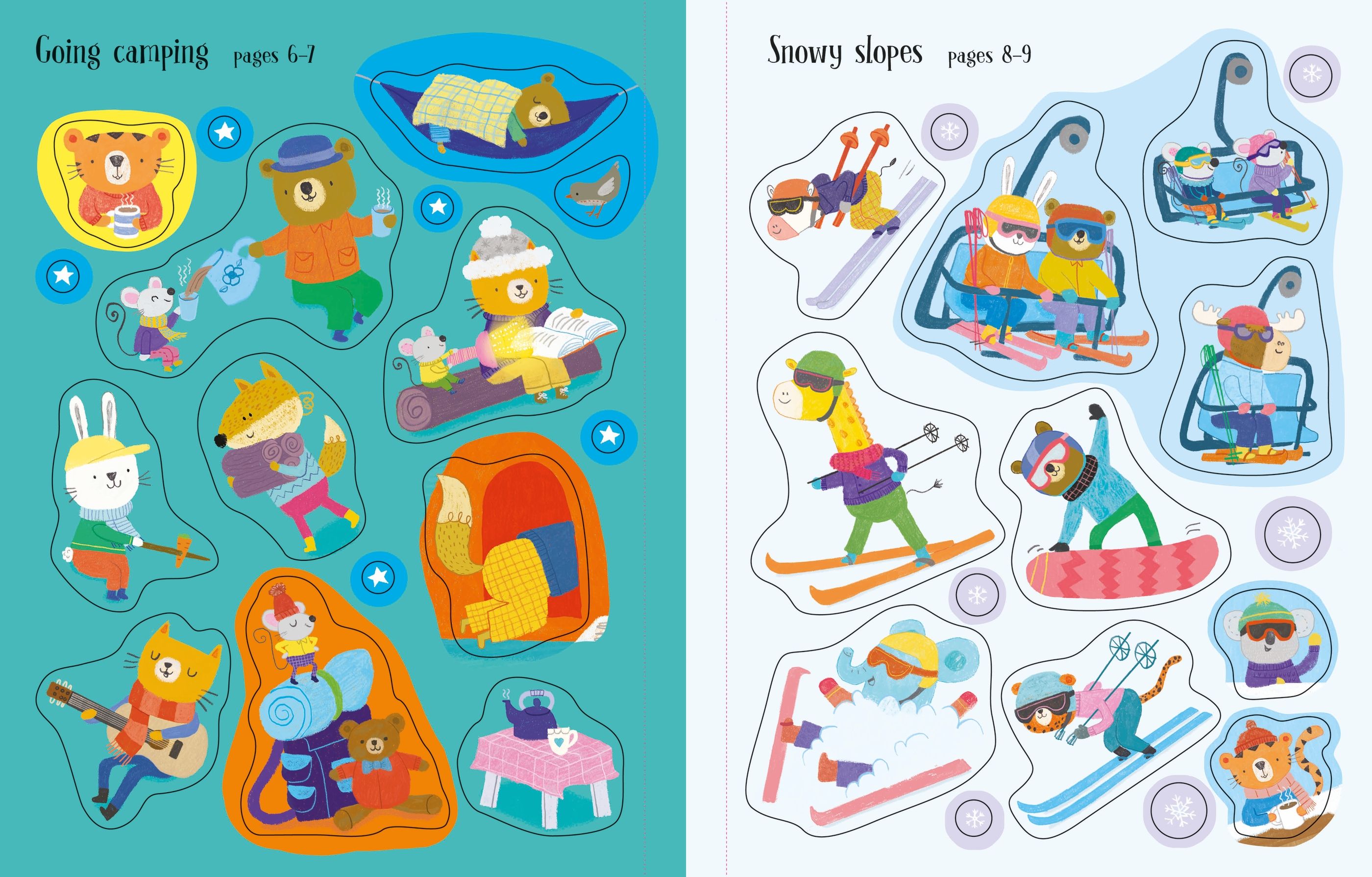 Usborne – First Sticker Book Holiday – Carte cu stickere pentru copii 3+ ani – carte pentru copii Usborne, preview pagini