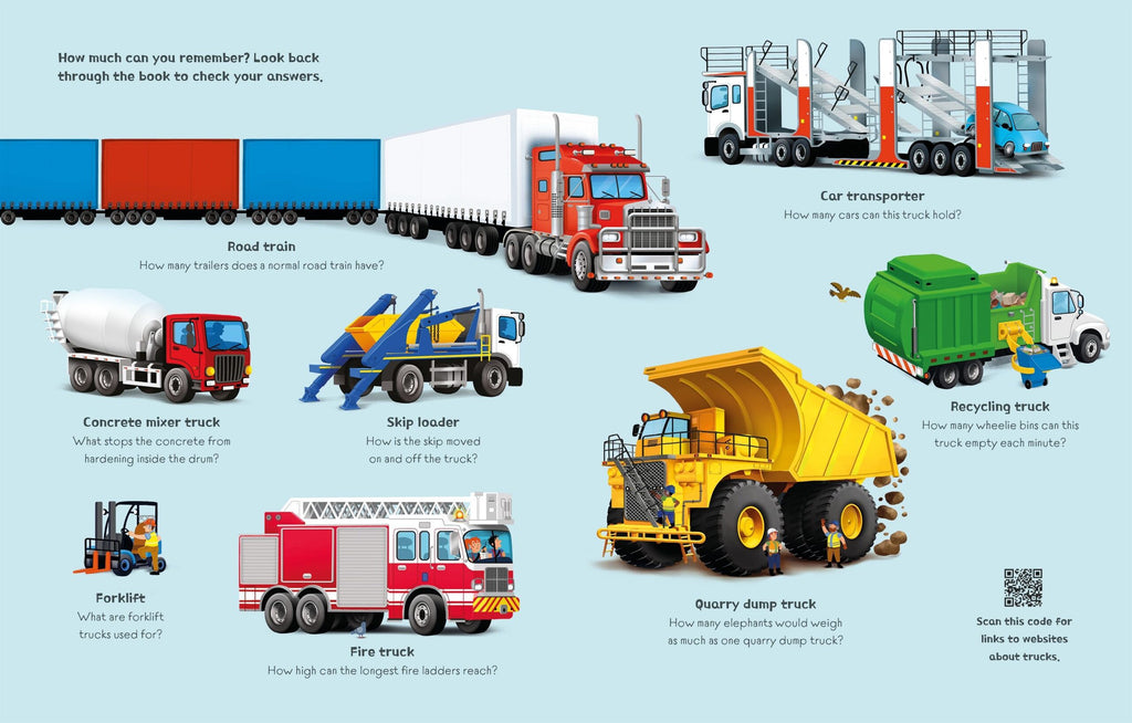 Usborne – Great Big Trucks (with great big flaps) – Carte pentru copii 3+ ani – carte pentru copii Usborne, preview pagini