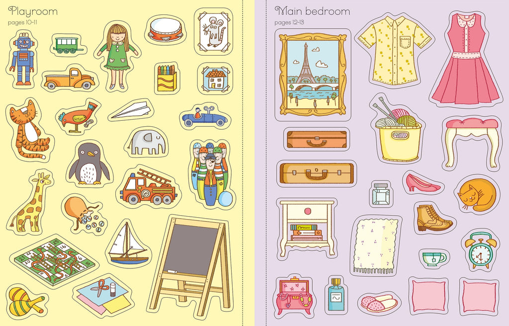 Usborne – First Sticker Book Doll's House – Carte cu stickere pentru copii 3+ ani – carte pentru copii Usborne, preview pagini