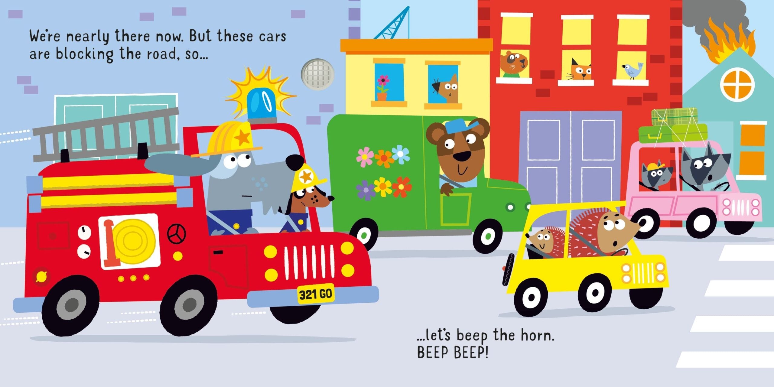 Usborne – Let's go on a Fire Engine – Carte pentru copii 12+ luni – carte pentru copii Usborne, preview pagini