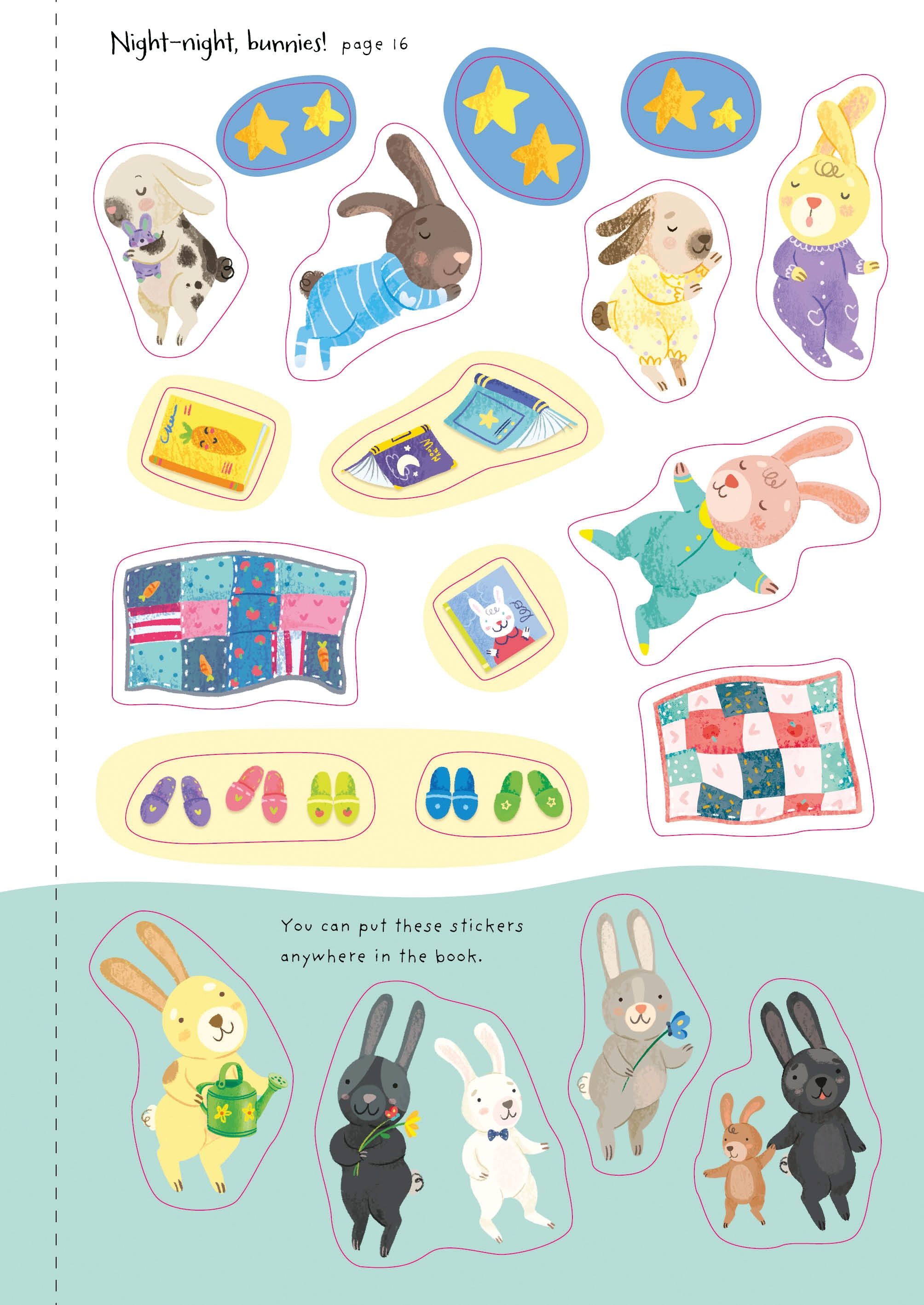 Usborne – Little First Stickers Bunnies – Carte cu stickere pentru copii 3+ ani – carte pentru copii Usborne, preview pagini