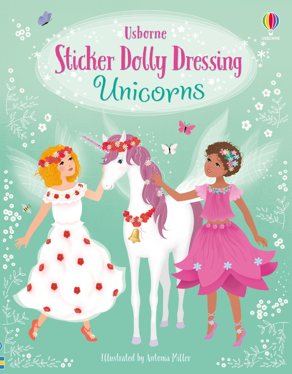 Usborne – Sticker Dolly Dressing Unicorns – Carte cu stickere pentru copii 5+ ani – carte pentru copii Usborne, copertă