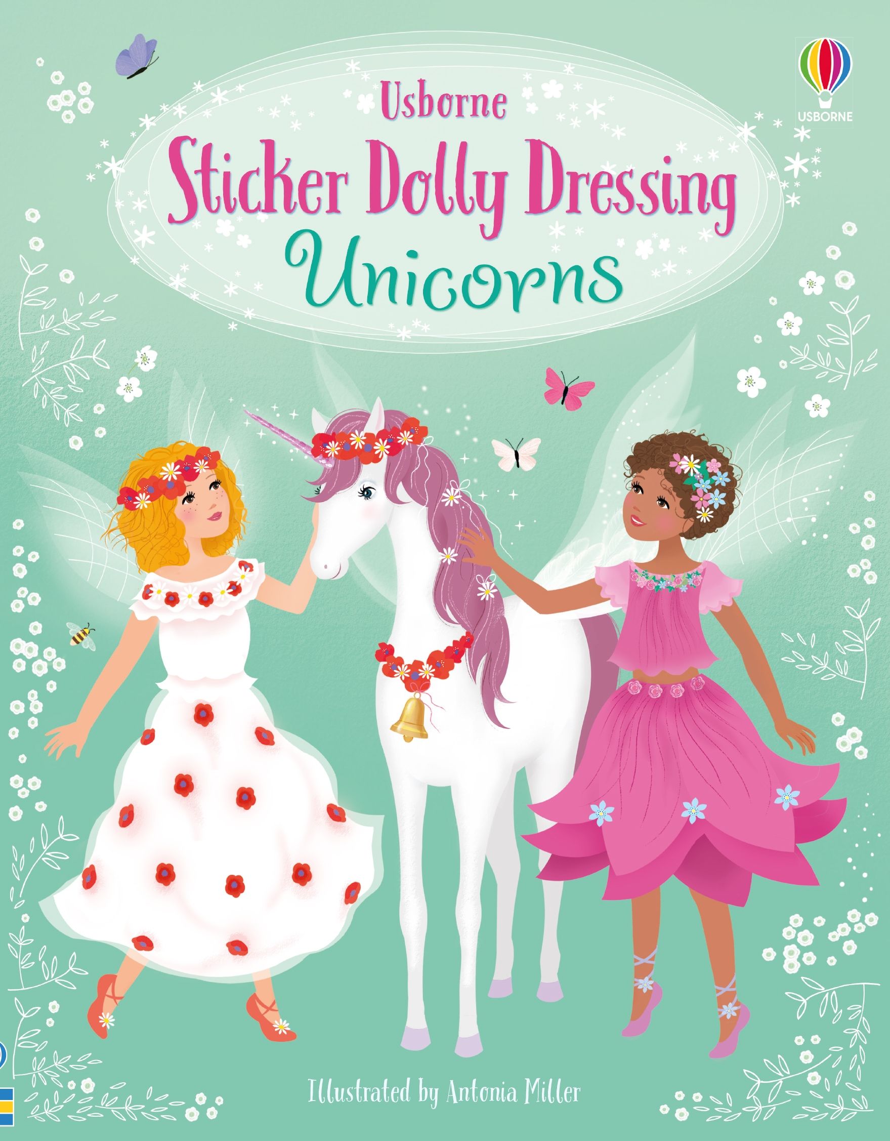 Usborne – Sticker Dolly Dressing Unicorns – Carte cu stickere pentru copii 5+ ani – carte pentru copii Usborne, copertă
