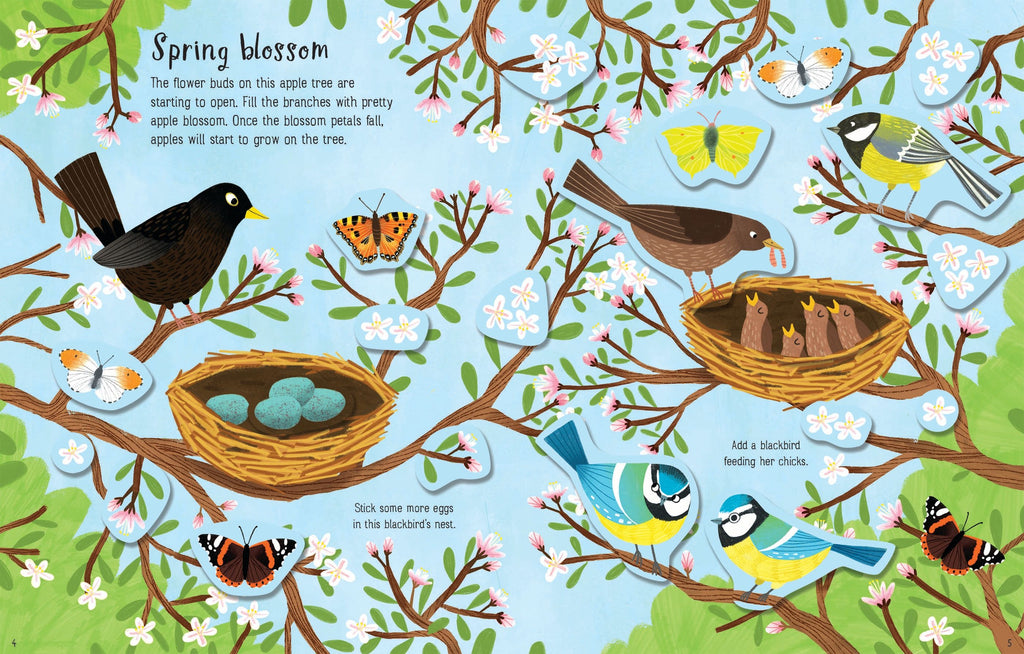 Usborne – First Sticker Book Seasons – Carte cu stickere pentru copii 3+ ani – carte pentru copii Usborne, detalii conținut cu abțibilduri