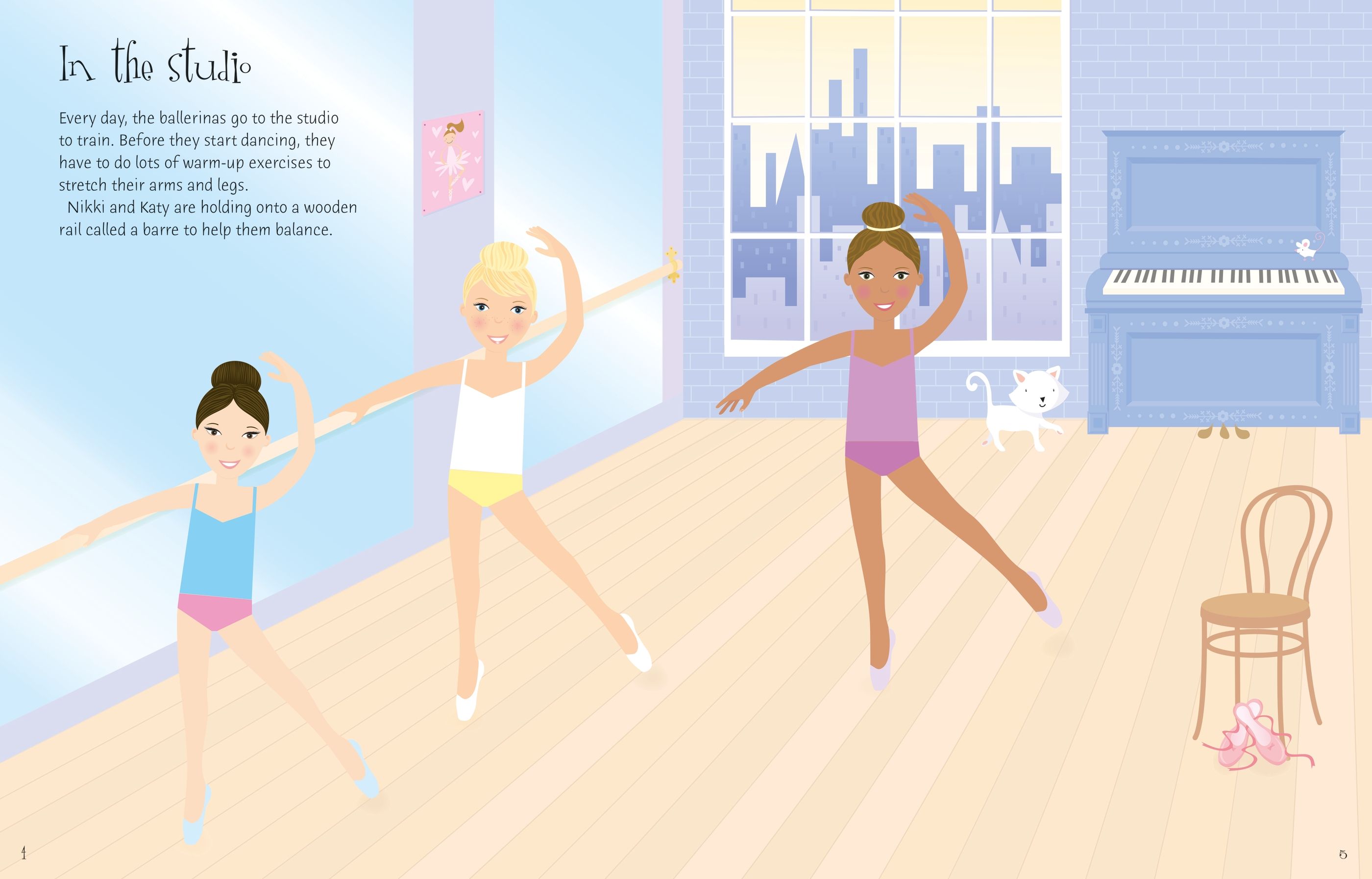 Usborne – Sticker Dolly Dressing Ballerinas – Carte cu stickere pentru copii 5+ ani – carte pentru copii Usborne, preview pagini