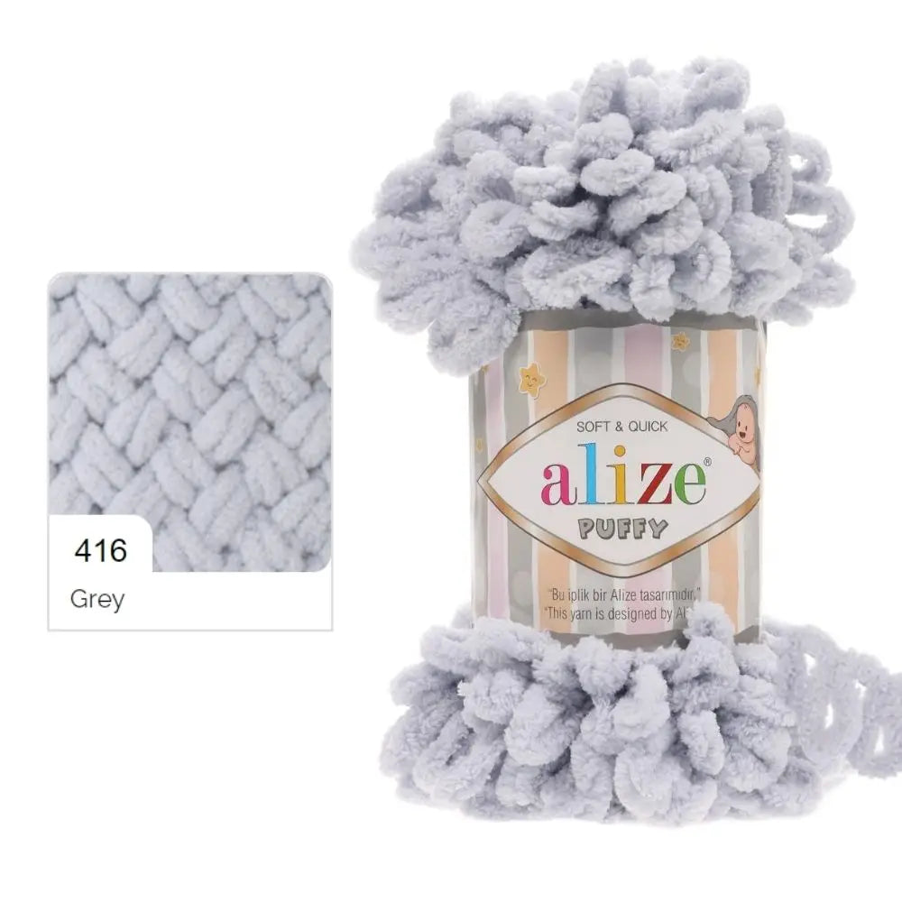 Ghem Alize Puffy 416, gri deschis, fir cu bucle de 100 g