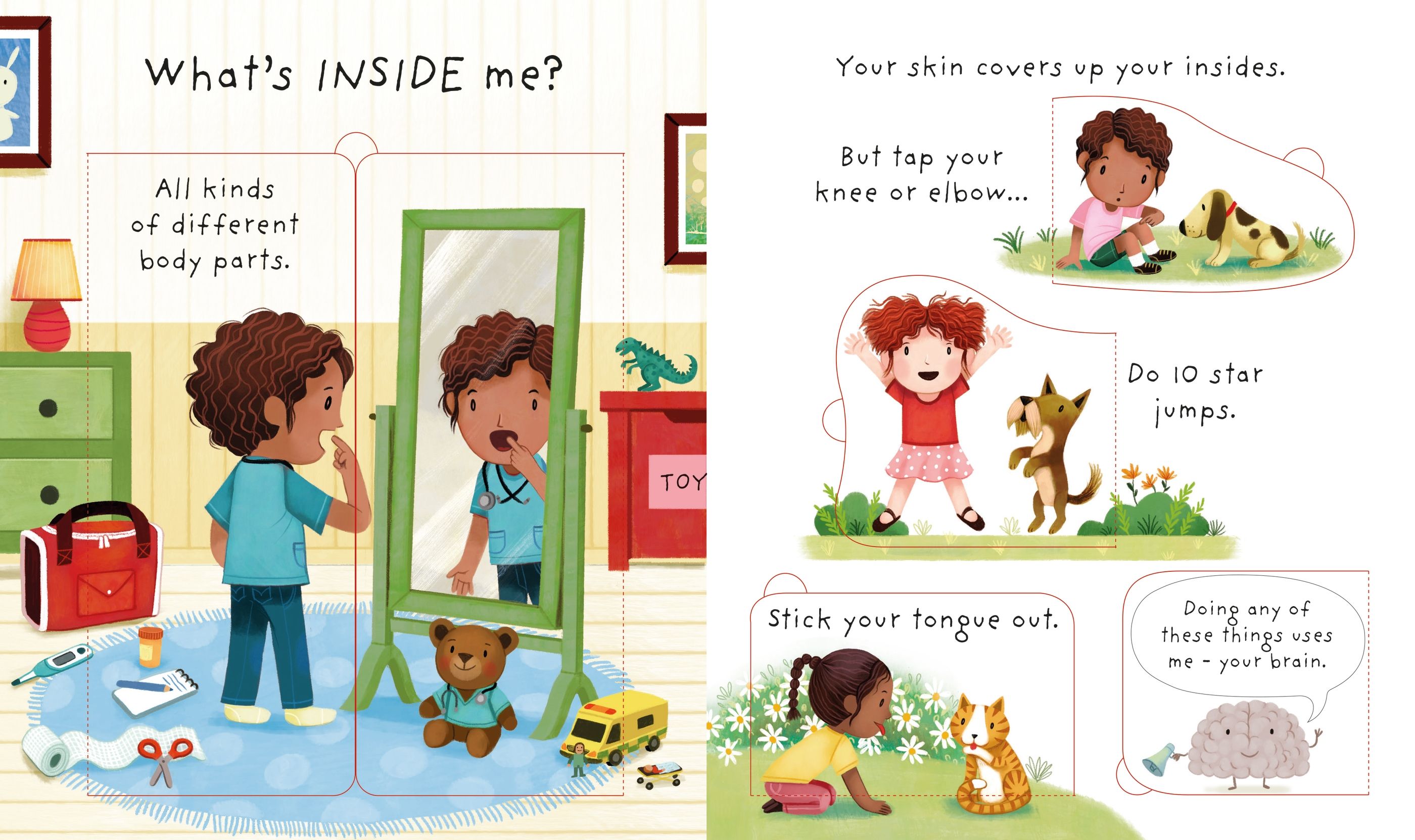 Usborne – Very First Questions and Answers What's Inside Me? – Carte pentru copii 3+ ani – carte pentru copii Usborne, pagini interior ilustrate