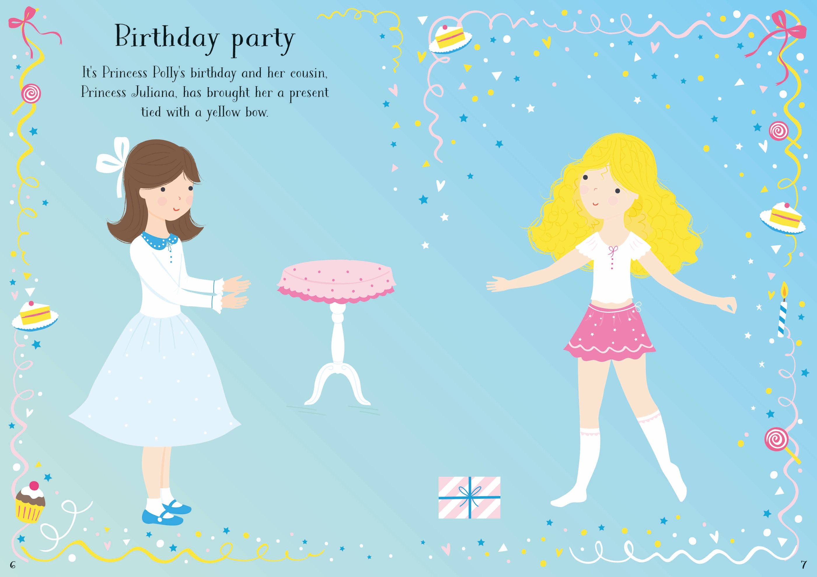 Usborne – Little Sticker Dolly Dressing Princess – Carte cu stickere pentru copii 4+ ani – carte pentru copii Usborne, preview pagini