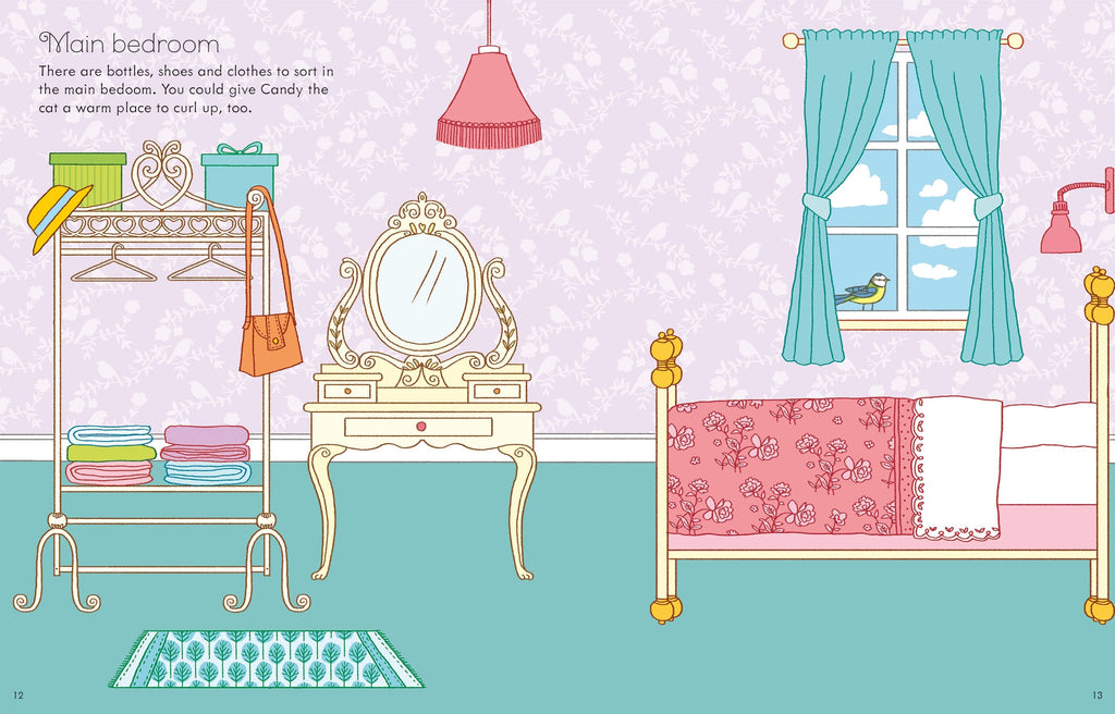 Usborne – First Sticker Book Doll's House – Carte cu stickere pentru copii 3+ ani – carte pentru copii Usborne, preview pagini