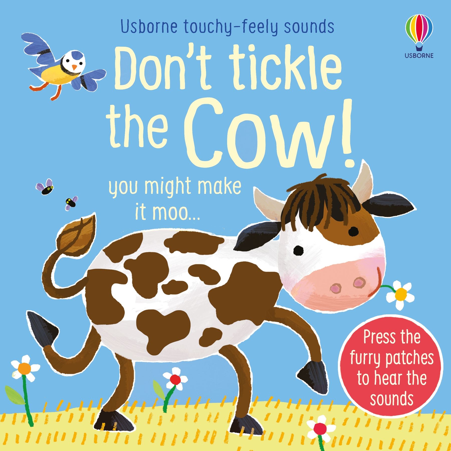 Usborne – Don't Tickle the Cow! – Carte cu sunete pentru copii 6+ luni – carte pentru copii Usborne, copertă