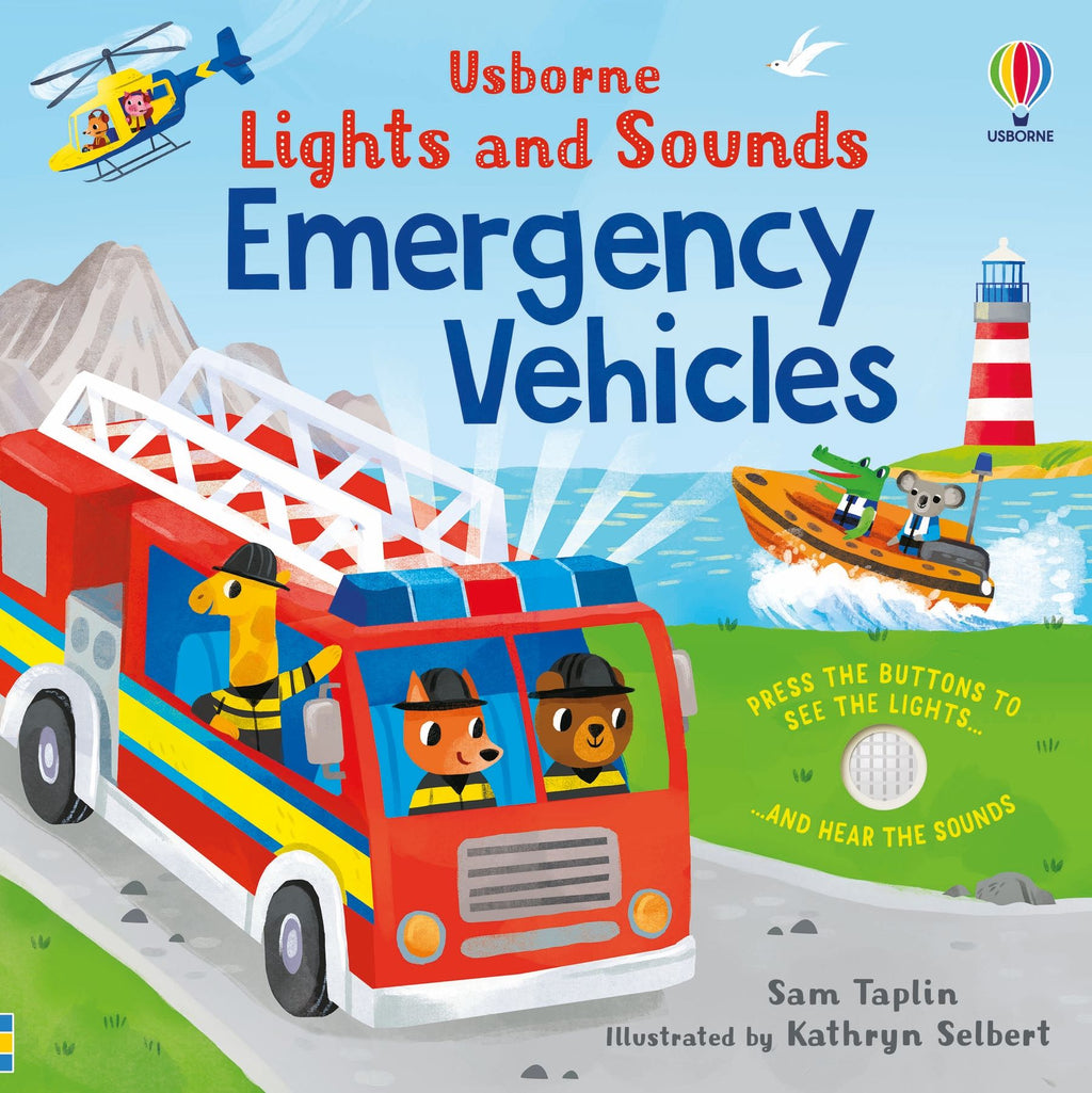 Usborne – Lights and Sounds Emergency Vehicles – Carte pentru copii 6+ luni – carte pentru copii Usborne, copertă