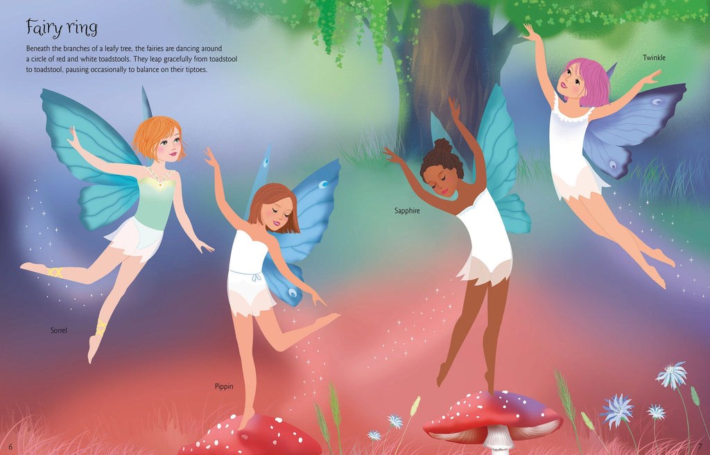 Usborne – Sticker Dolly Dressing Dancing Fairies – Carte cu stickere pentru copii 5+ ani – carte pentru copii Usborne, preview pagini