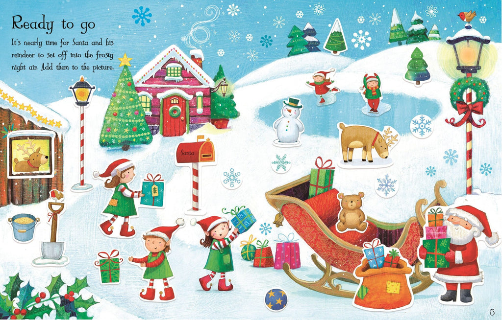 Usborne – First Sticker Book Santa – Carte cu stickere pentru copii 3+ ani – carte pentru copii Usborne, preview pagini