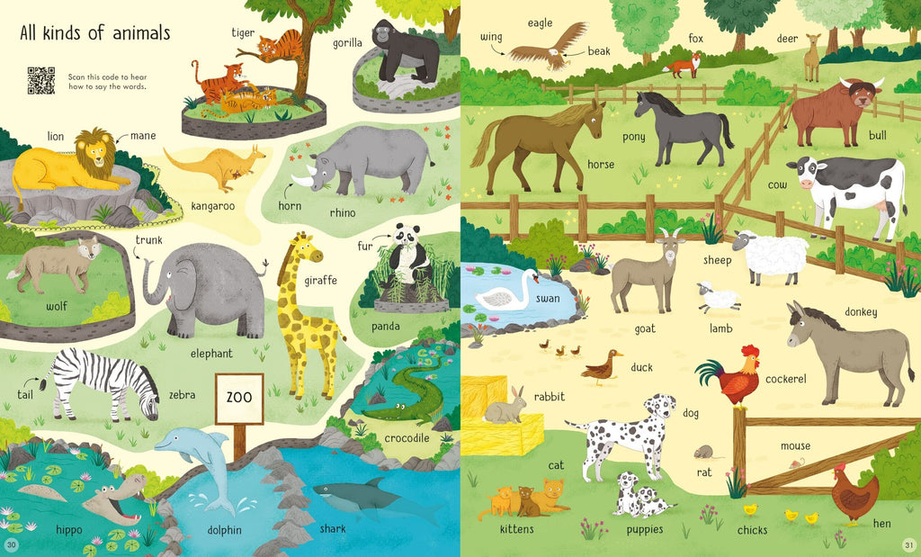 Usborne – 1000 English Words – Carte pentru copii 3+ ani – carte pentru copii Usborne, preview pagini