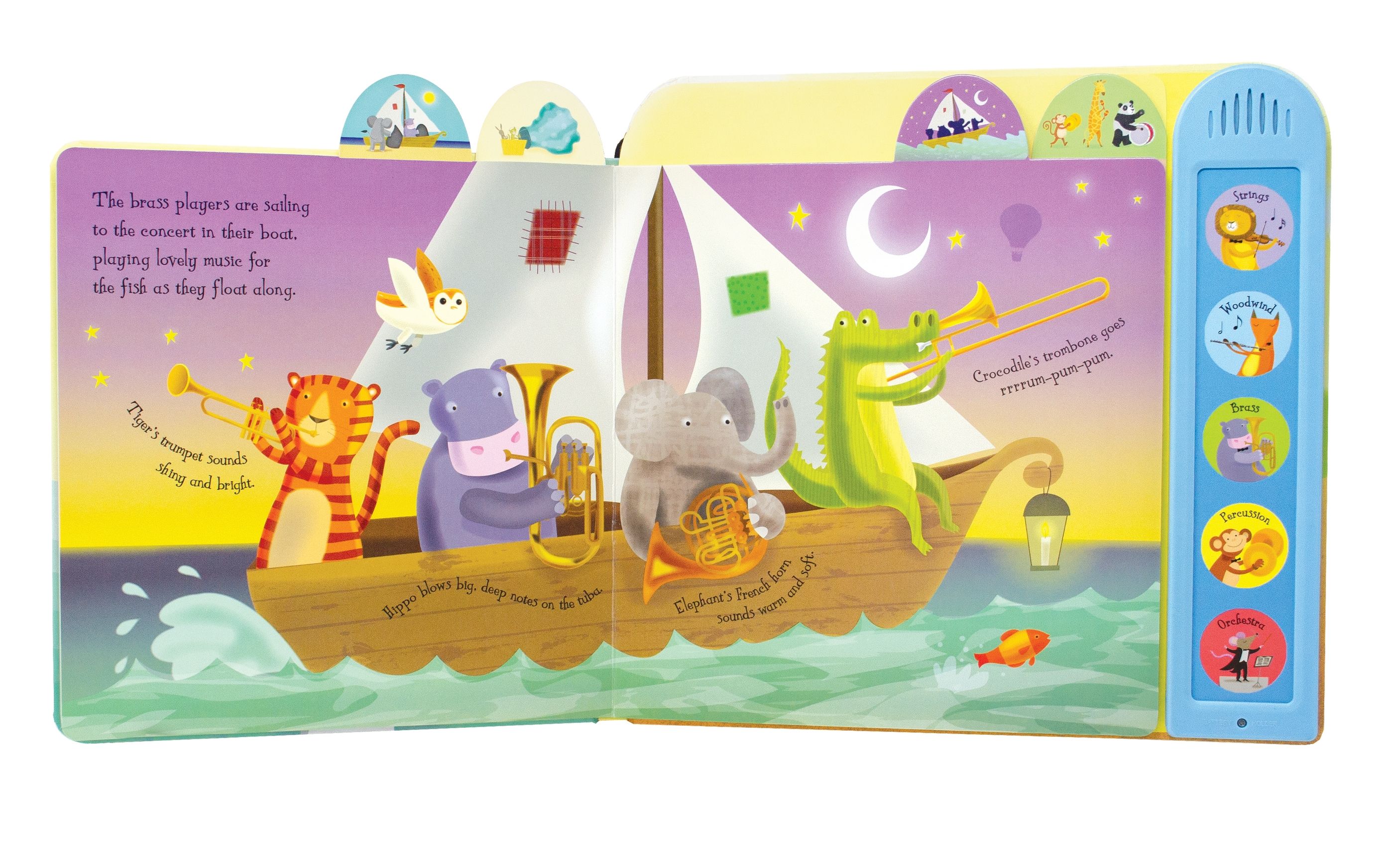 Usborne – Noisy Orchestra – Carte cu sunete pentru copii 3+ ani – carte pentru copii Usborne, detalii conținut