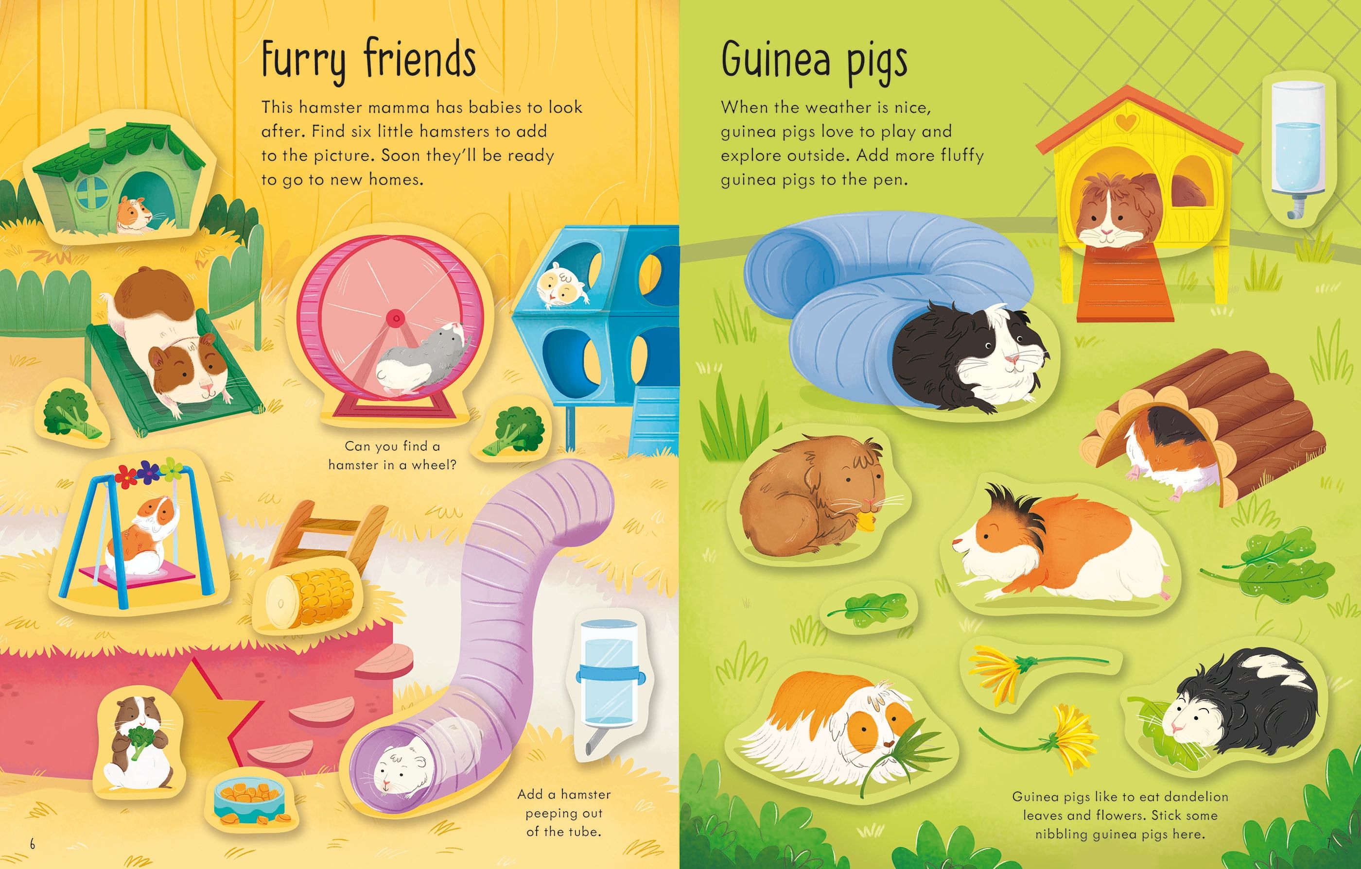 Usborne – First Sticker Book Pets – Carte cu stickere pentru copii 3+ ani – carte pentru copii Usborne, detalii conținut cu abțibilduri