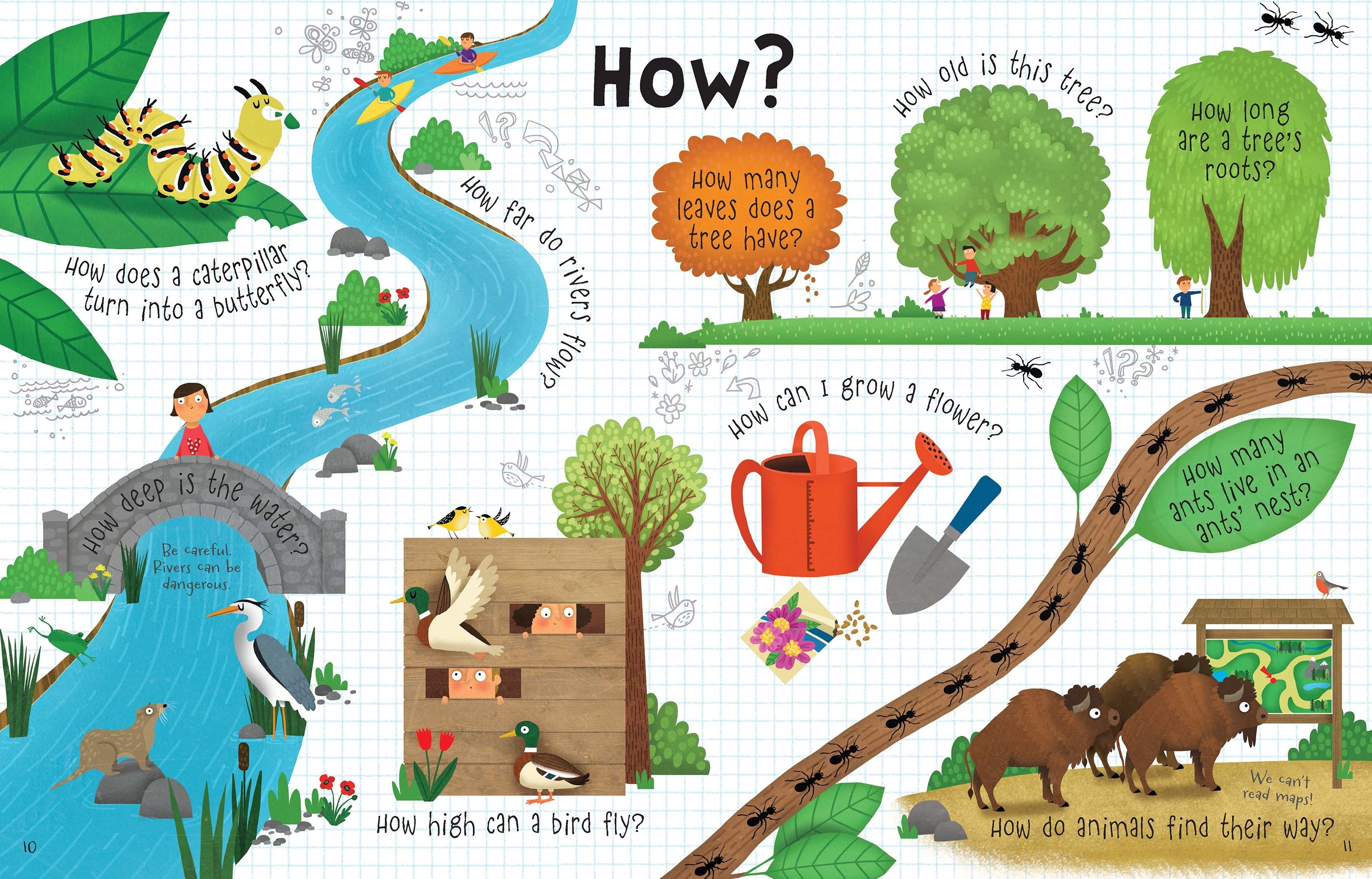 Usborne – Lift-the-flap Questions and Answers about Nature – Carte cu clapete pentru copii 5+ ani – carte pentru copii Usborne, detalii conținut