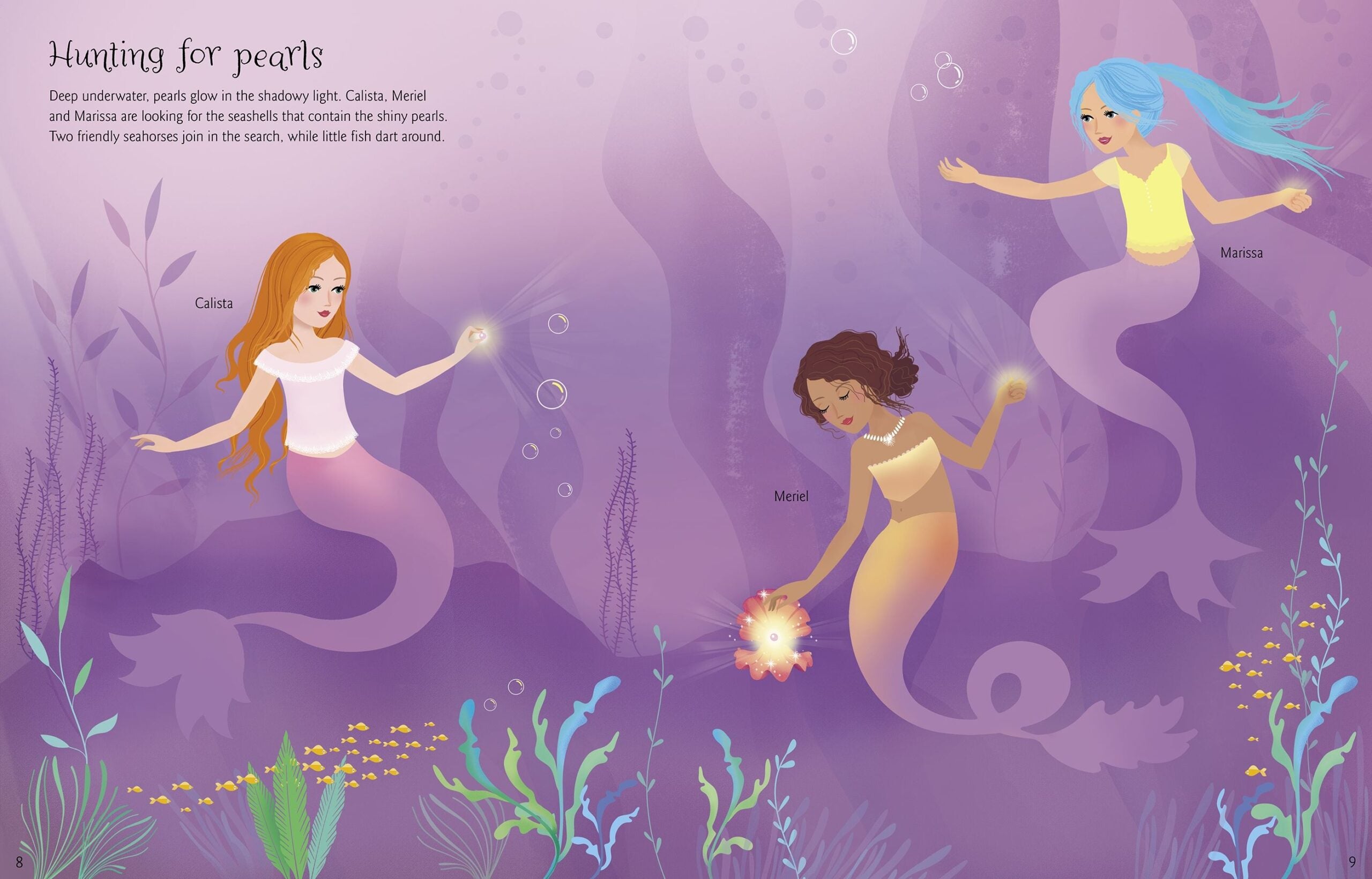 Usborne – Sticker Dolly Dressing Mermaids – Carte cu stickere pentru copii 5+ ani – carte pentru copii Usborne, preview pagini