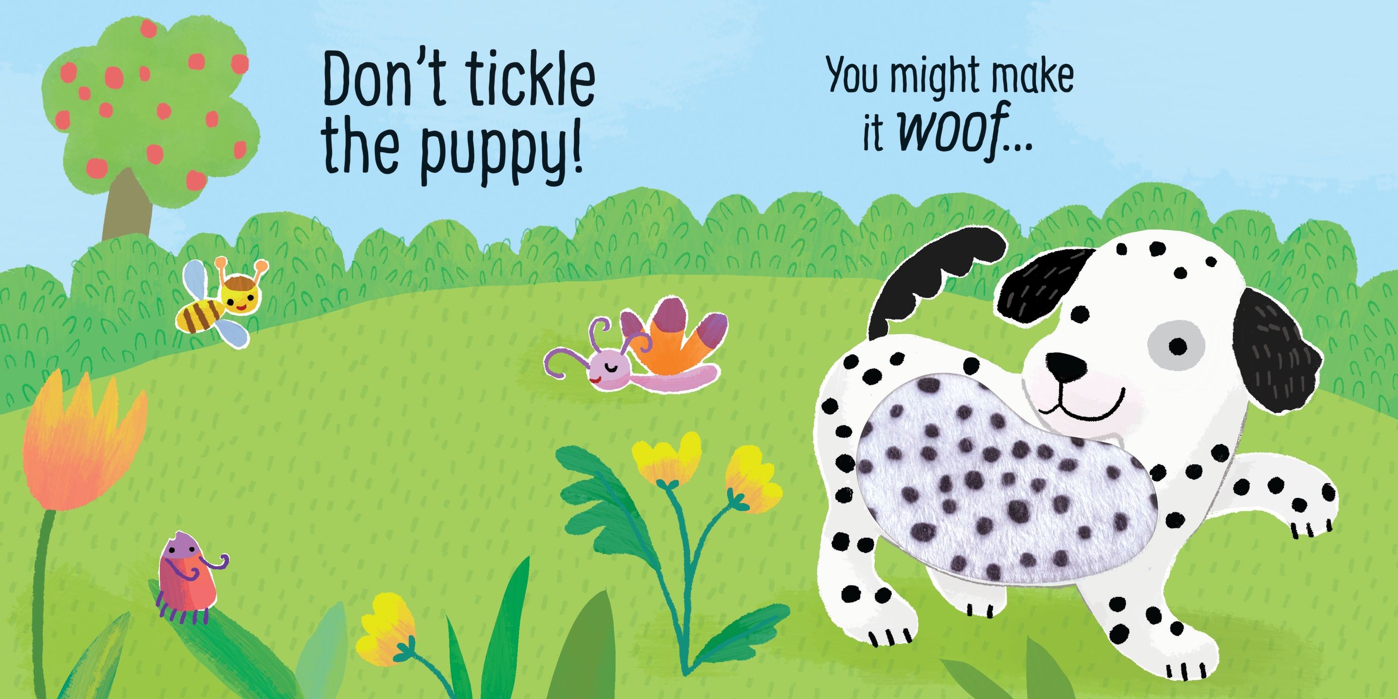 Usborne – Don't Tickle the Puppy! – Carte cu sunete pentru copii 6+ luni – carte pentru copii Usborne, pagini interior ilustrate