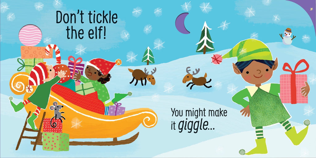 Usborne – Don't Tickle Santa! – Carte cu sunete pentru copii 6+ luni – carte pentru copii Usborne, detalii conținut