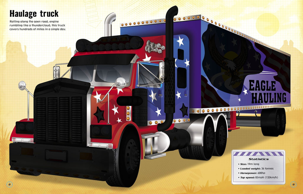 Usborne – Build Your Own Trucks Sticker Book – Carte cu stickere pentru copii 4+ ani – carte pentru copii Usborne, detalii conținut cu abțibilduri
