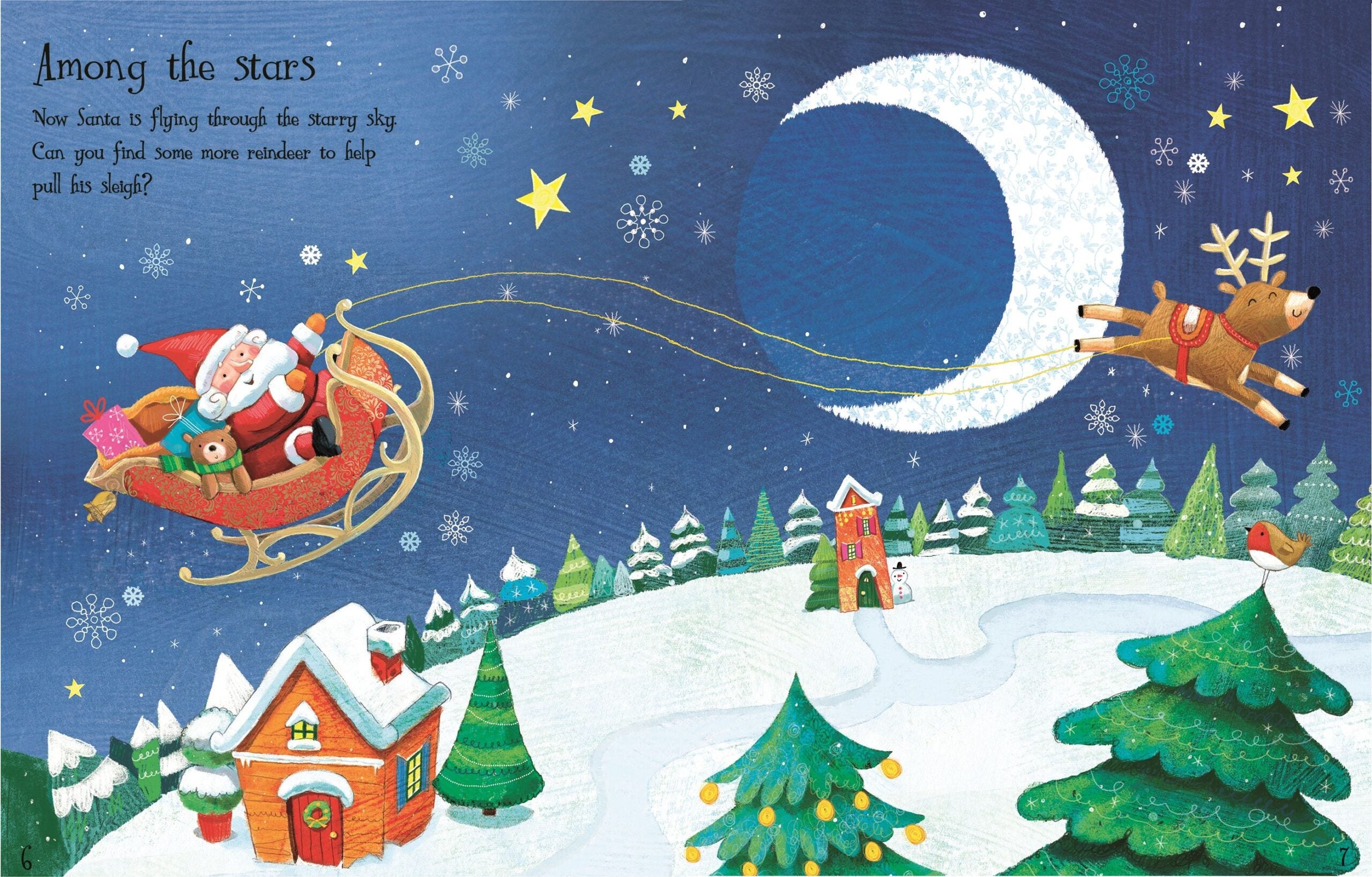 Usborne – First Sticker Book Santa – Carte cu stickere pentru copii 3+ ani – carte pentru copii Usborne, detalii conținut cu abțibilduri