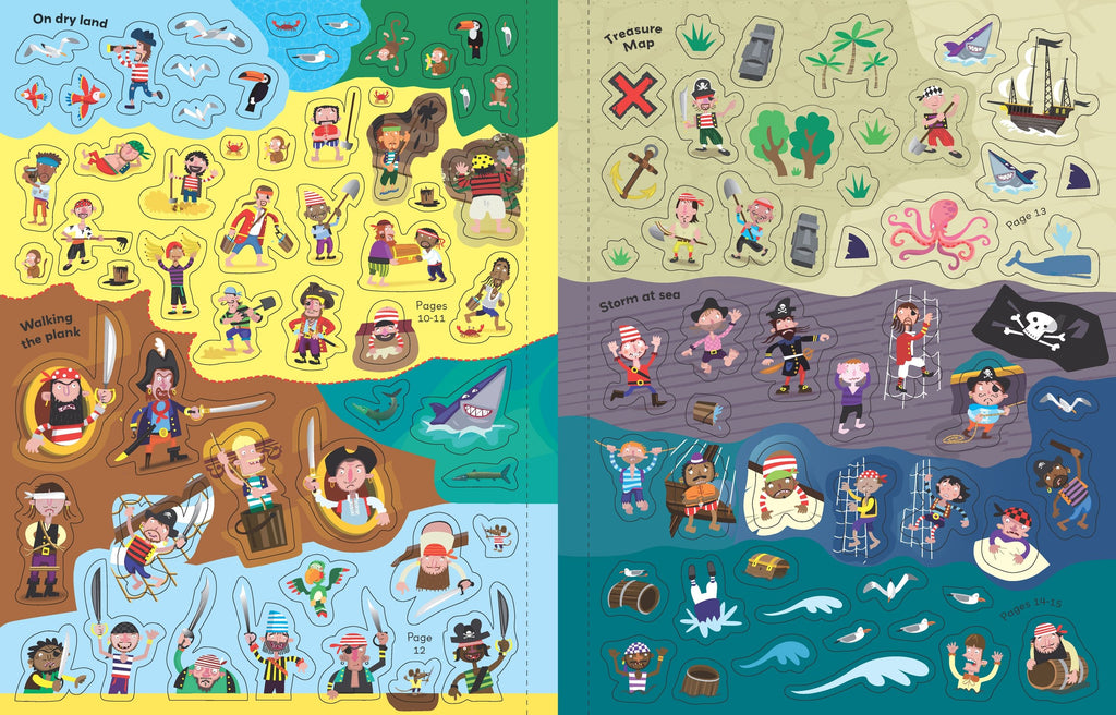 Usborne – Pirate Sticker Book – Carte cu stickere pentru copii 5+ ani – carte pentru copii Usborne, preview pagini