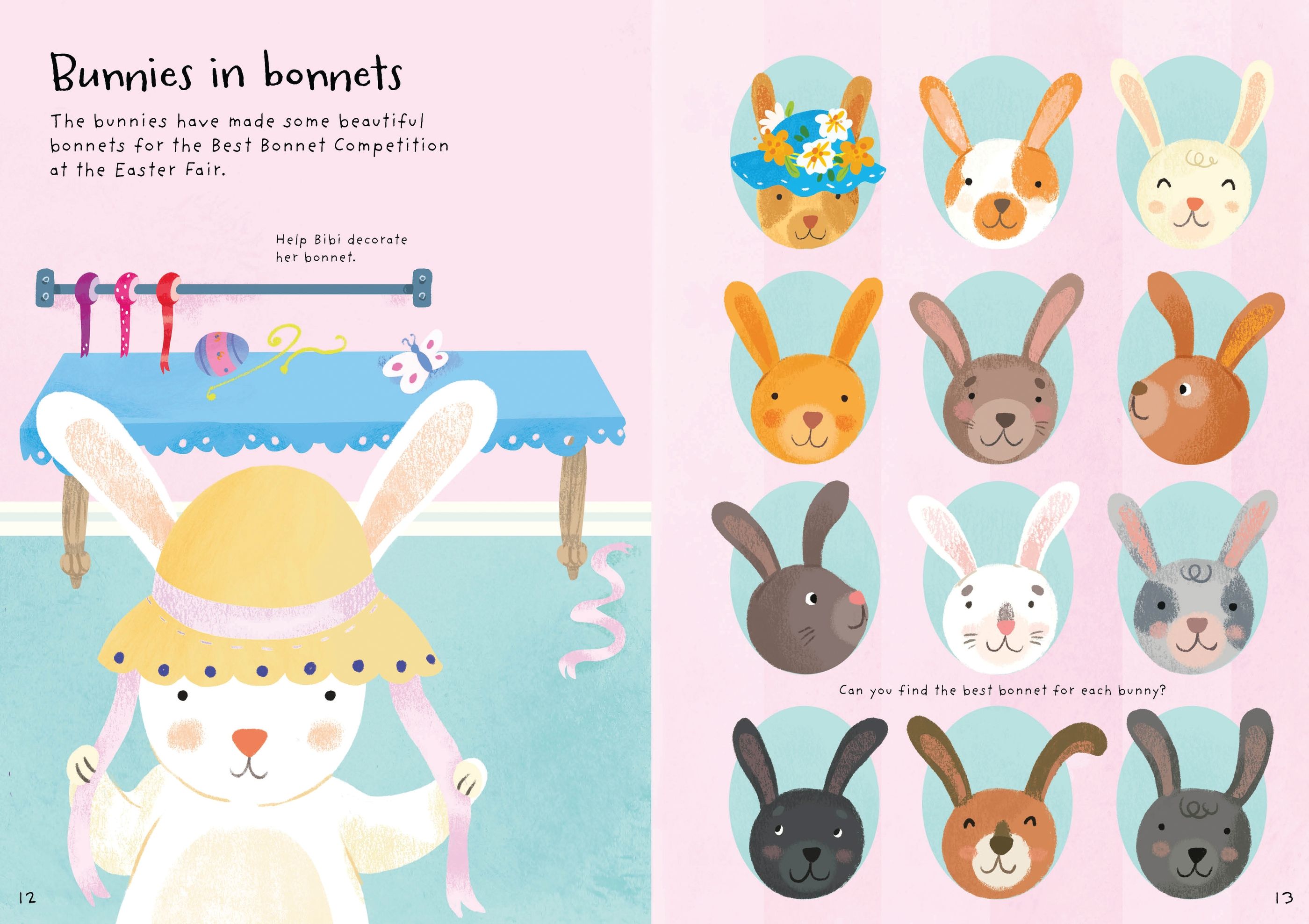 Usborne – Little First Stickers Bunnies – Carte cu stickere pentru copii 3+ ani – carte pentru copii Usborne, preview pagini