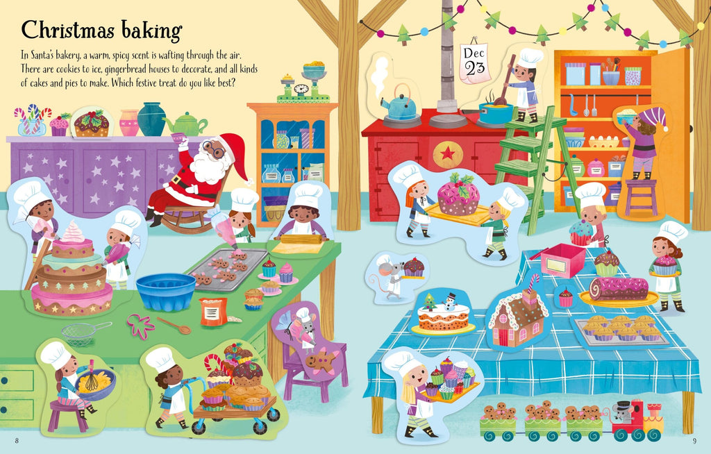 Usborne – First Sticker Book Christmas – Carte cu stickere pentru copii 3+ ani – carte pentru copii Usborne, detalii conținut cu abțibilduri