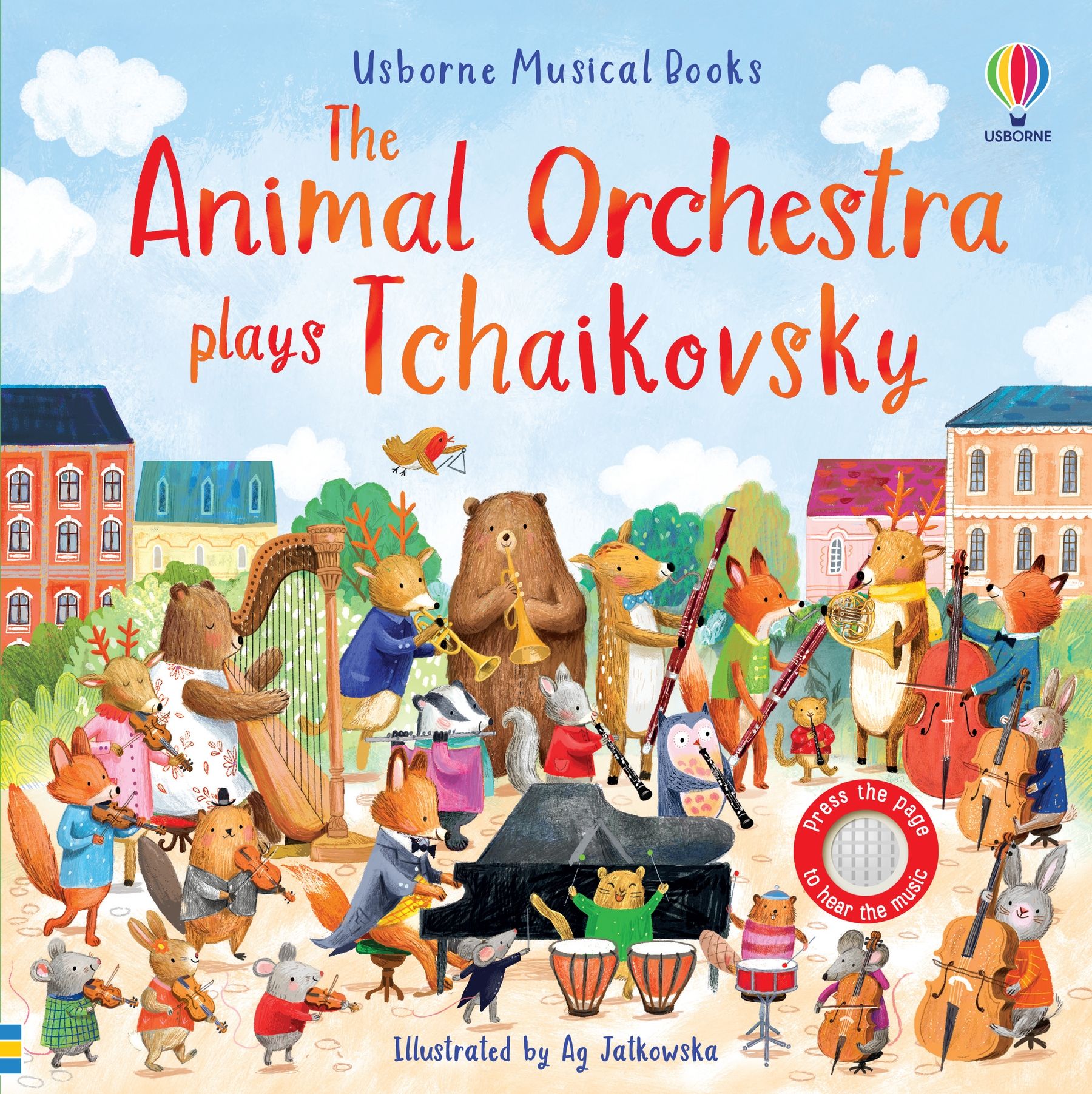 Usborne – The Animal Orchestra Plays Tchaikovsky – Carte muzicală pentru copii 6+ luni – carte pentru copii Usborne, copertă