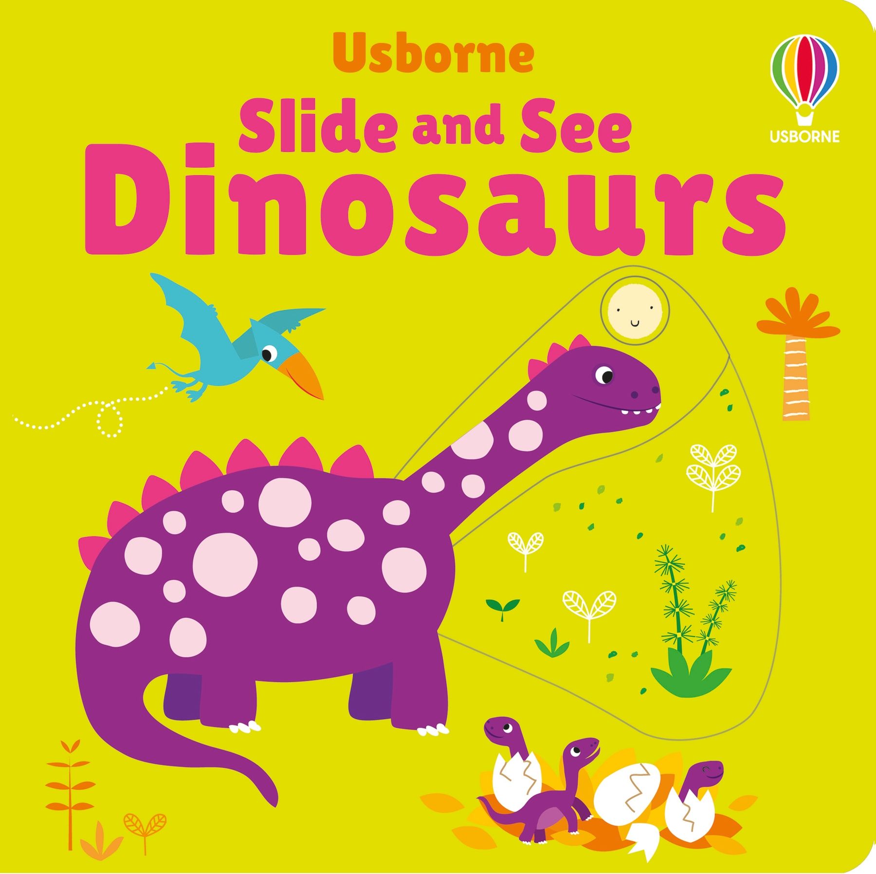 Usborne – Slide and See Dinosaurs – Carte pentru copii 6+ luni – carte pentru copii Usborne, copertă