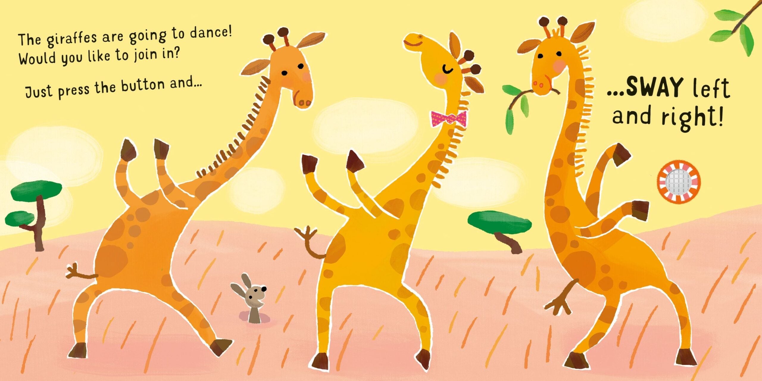 Usborne – Dance with the Giraffes – Carte cu sunete pentru copii 6+ luni – carte pentru copii Usborne, pagini interior ilustrate