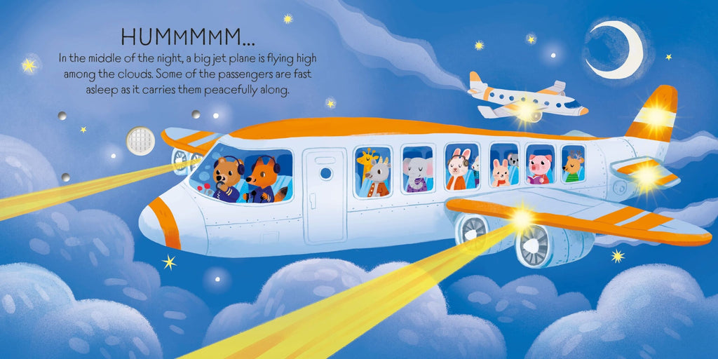 Usborne – Lights and Sounds Planes and Helicopters – Carte cu sunete pentru copii 12+ luni – carte pentru copii Usborne, detalii conținut cu sunete